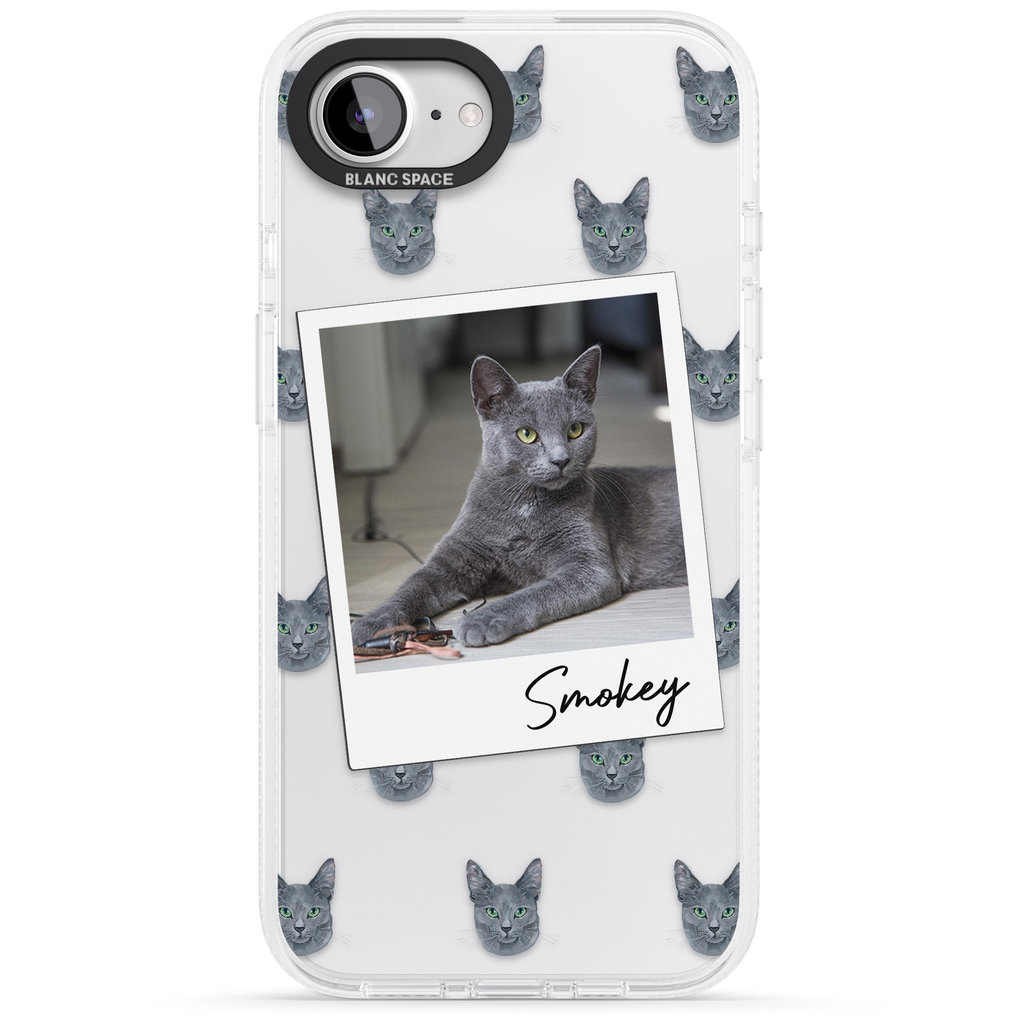 Personalised Korat Cat Photo iPhone 16e Clear Case Impact Air - Blanc Space
