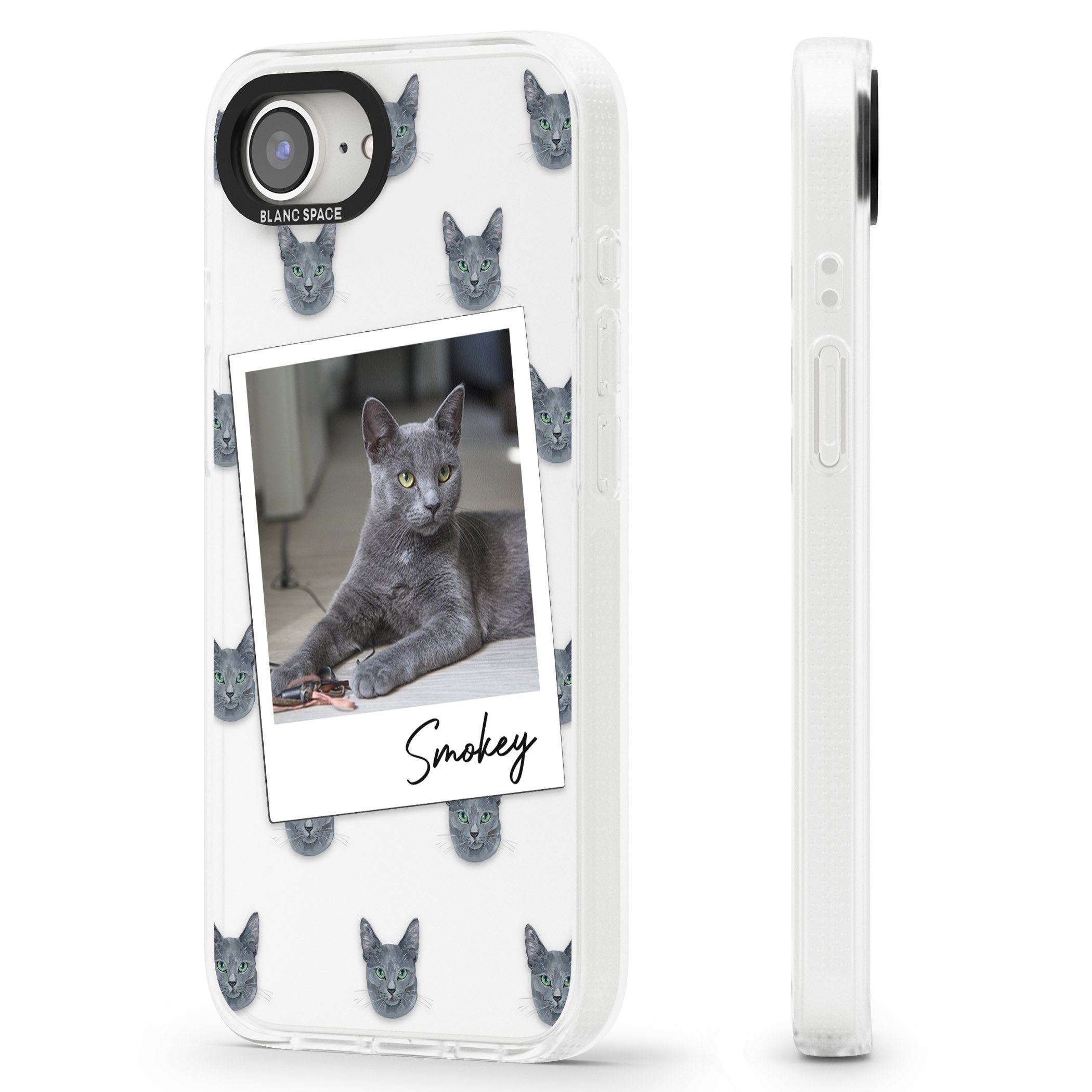 Personalised Korat Cat Photo iPhone 16e Clear Case Impact Air - Blanc Space