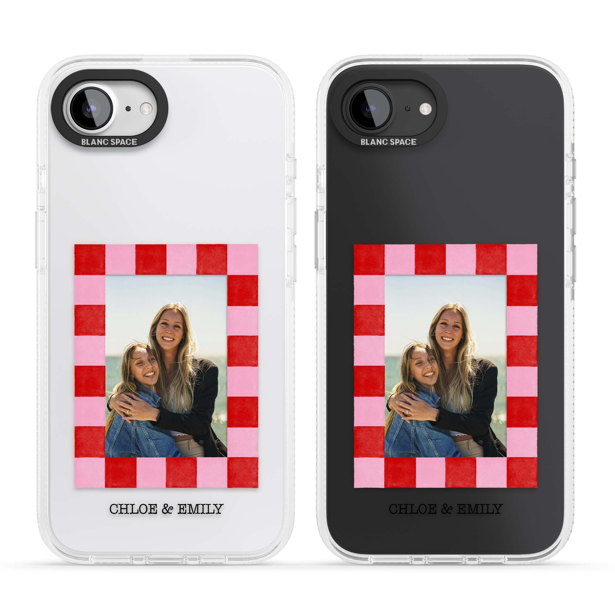 Bubblegum Check Photo for her iPhone case | Clear Case Impact Air case for iPhone 16e, iPhone 17e