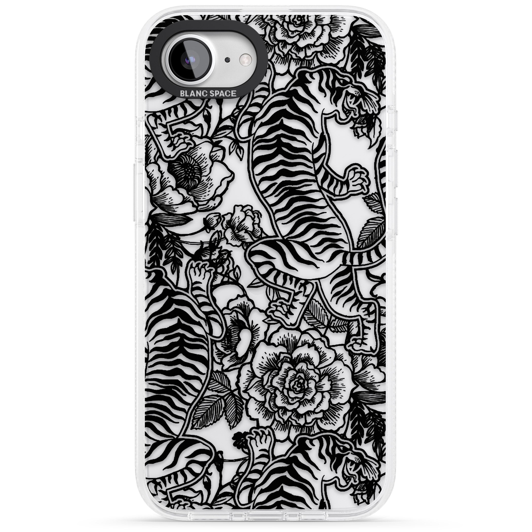 Personalised Chinese Tiger Pattern iPhone 16e Clear Case Impact Air - Blanc Space