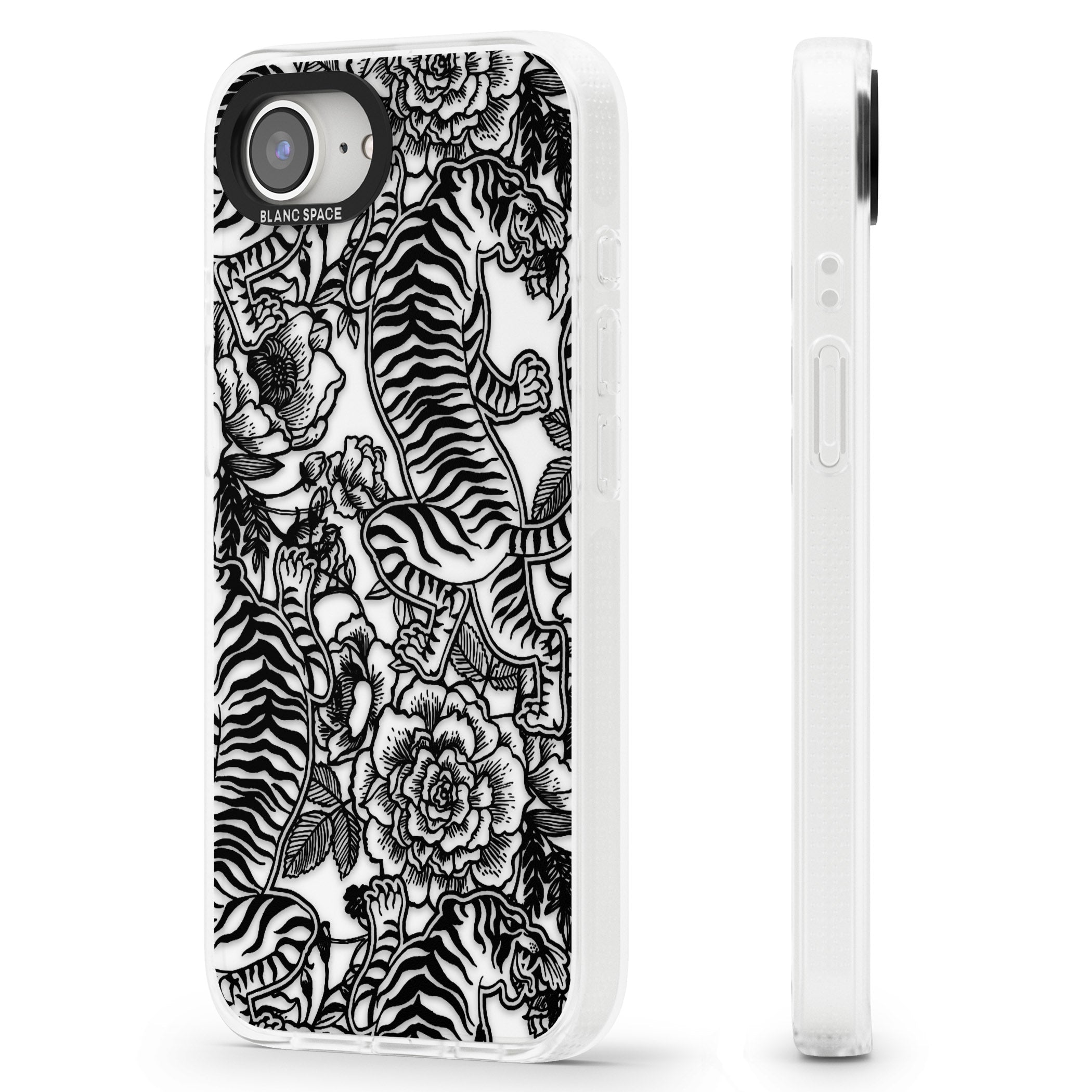 Personalised Chinese Tiger Pattern iPhone 16e Clear Case Impact Air - Blanc Space