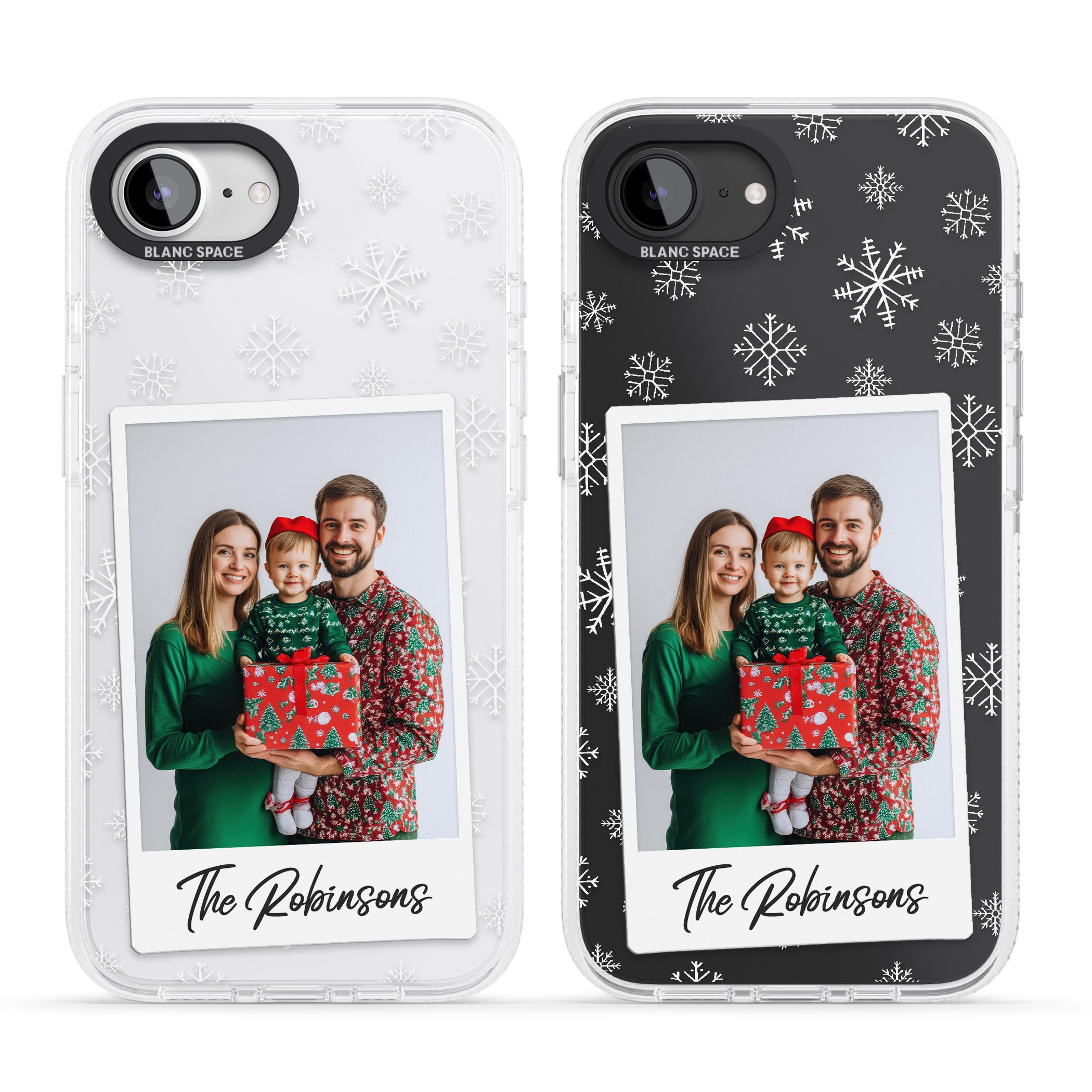 Personalised Snowflake Photo iPhone 16e Clear Case Impact Air - Blanc Space