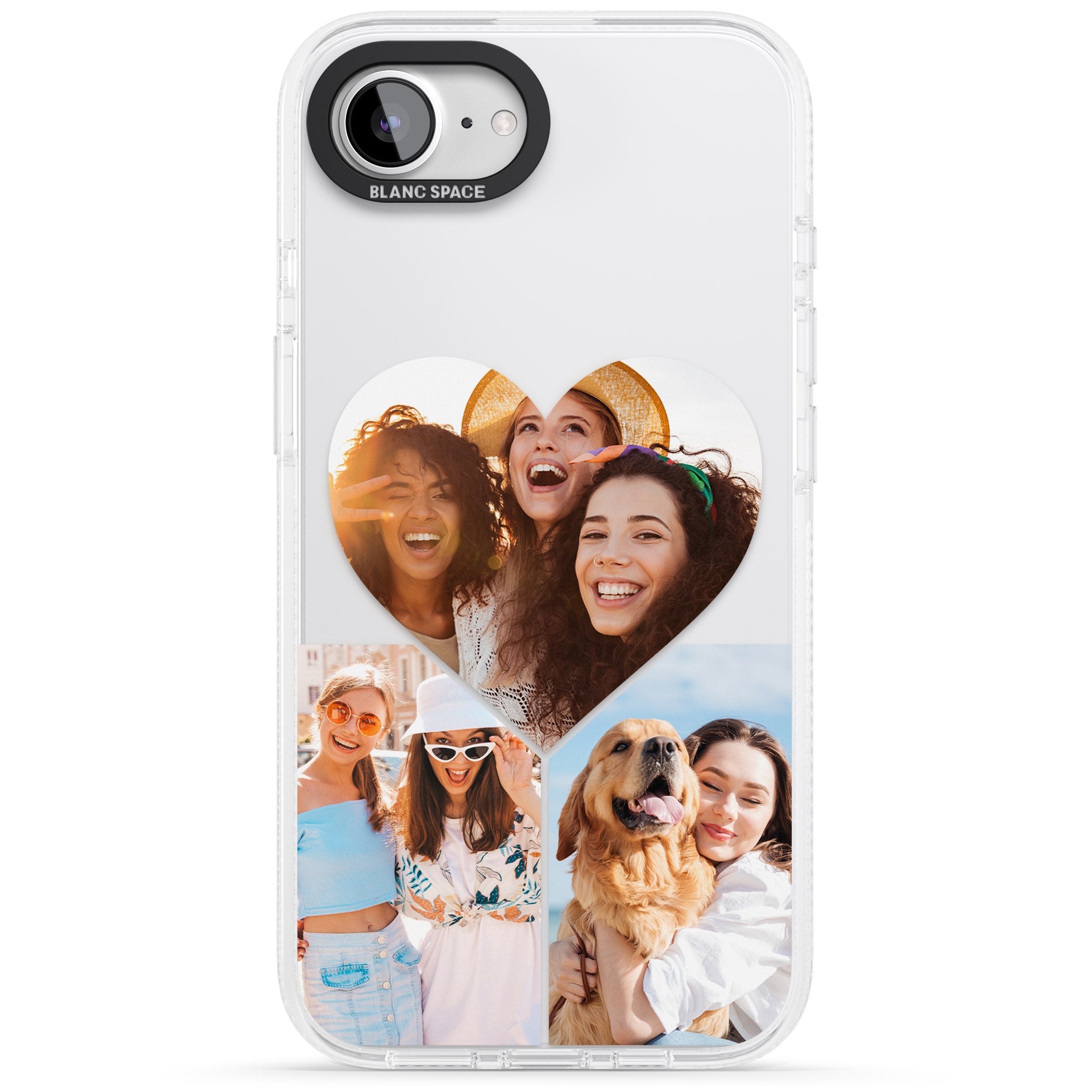 Personalised Heart Photo iPhone 16e Clear Case Impact Air - Blanc Space