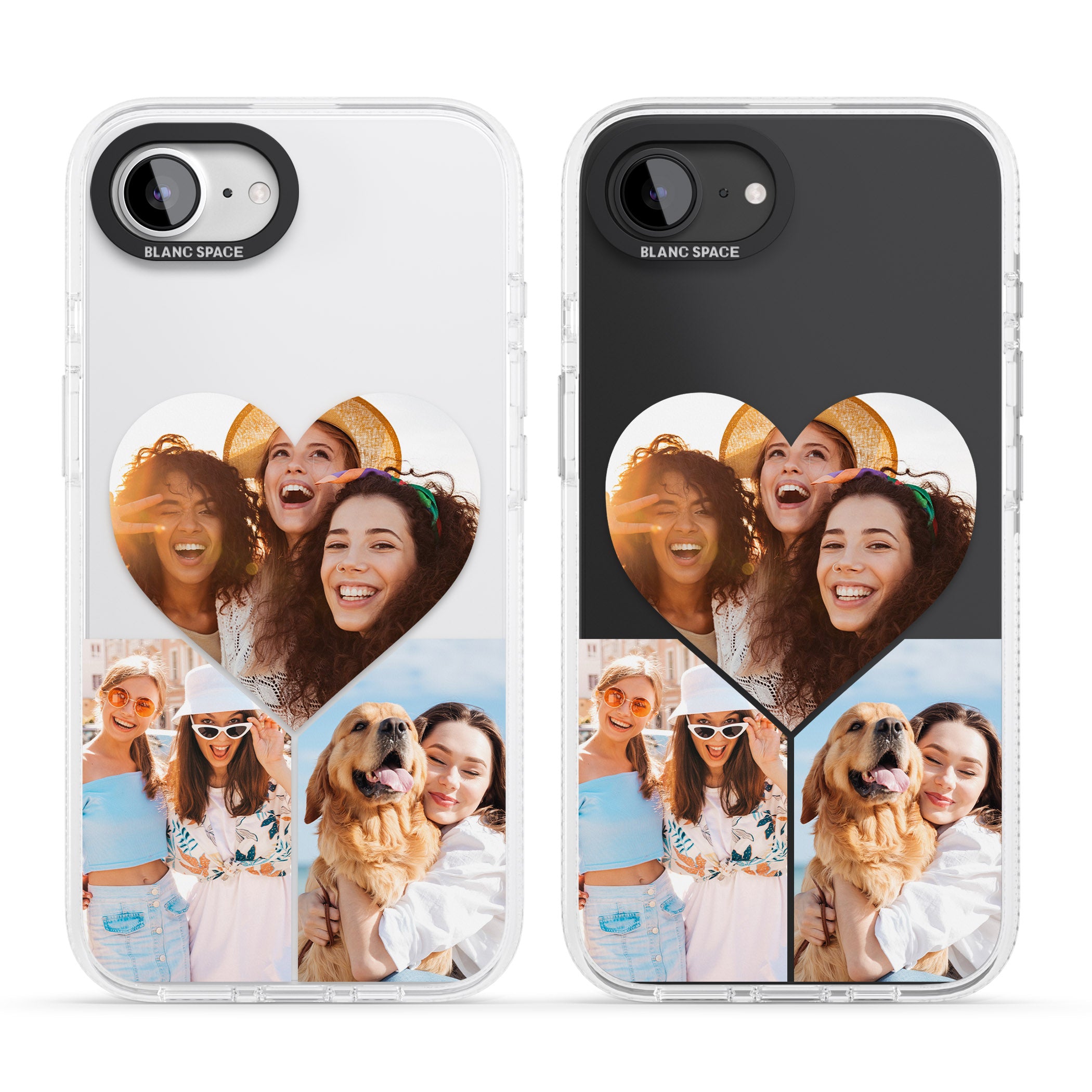 Personalised Heart Photo iPhone 16e Clear Case Impact Air - Blanc Space