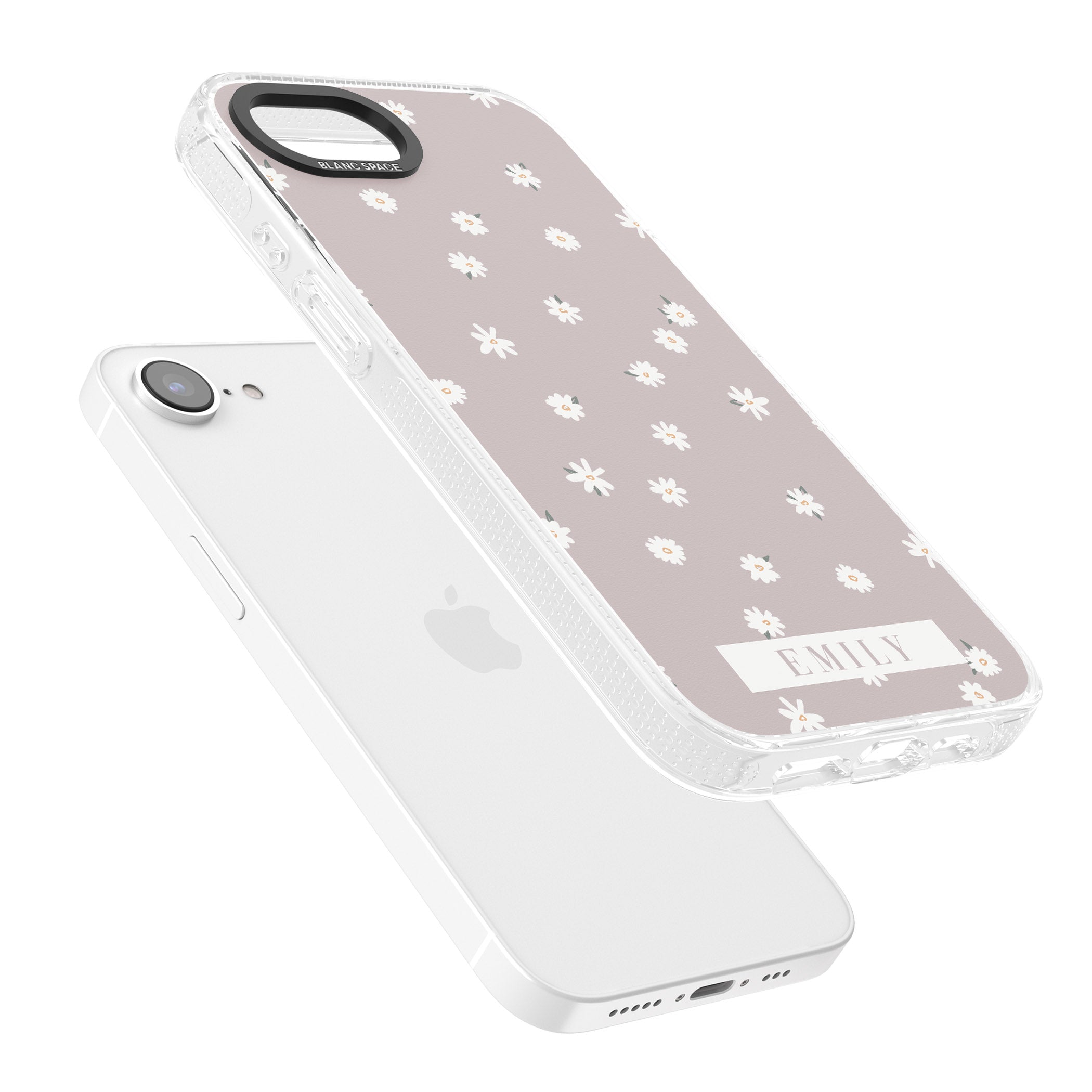 Personalised Dusty Rose Personalised iPhone 16e Clear Case Impact Air - Blanc Space