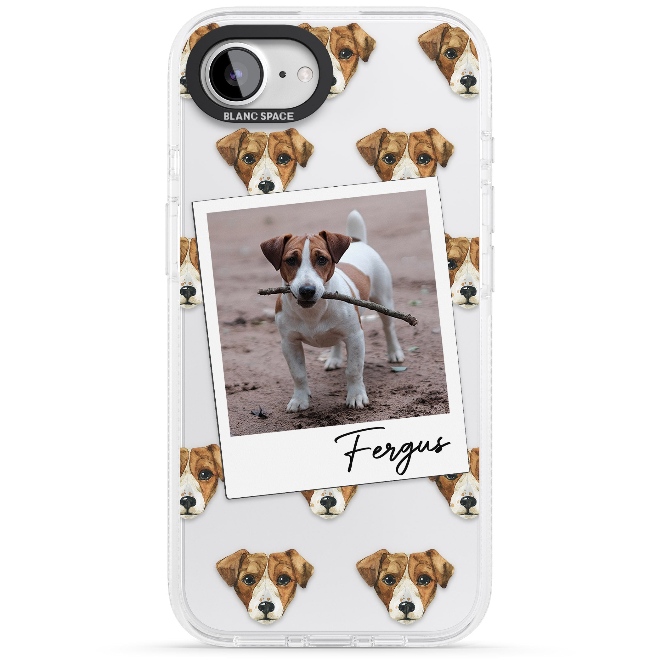Personalised Jack Russell - Dog Photo iPhone 16e Clear Case Impact Air - Blanc Space
