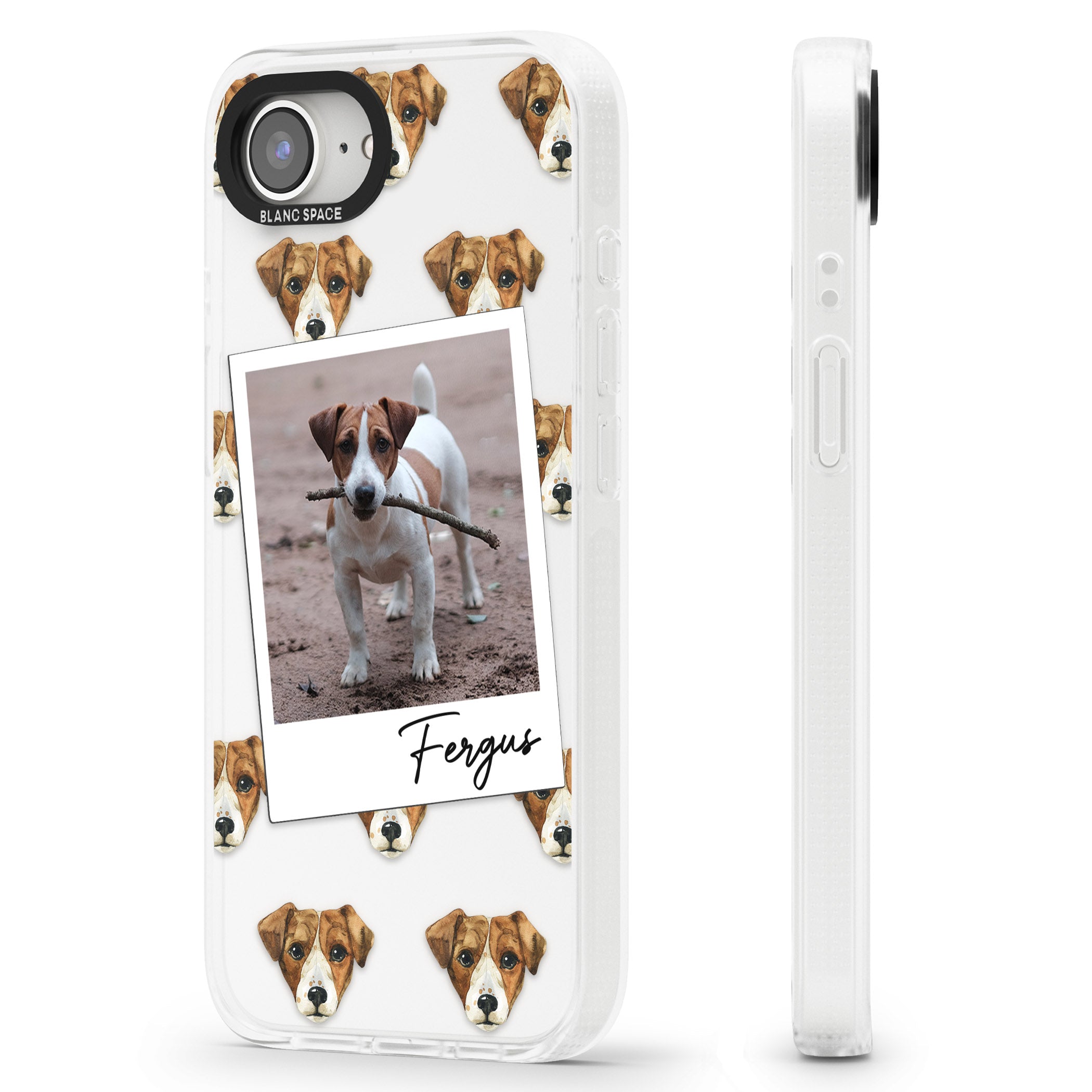 Personalised Jack Russell - Dog Photo iPhone 16e Clear Case Impact Air - Blanc Space