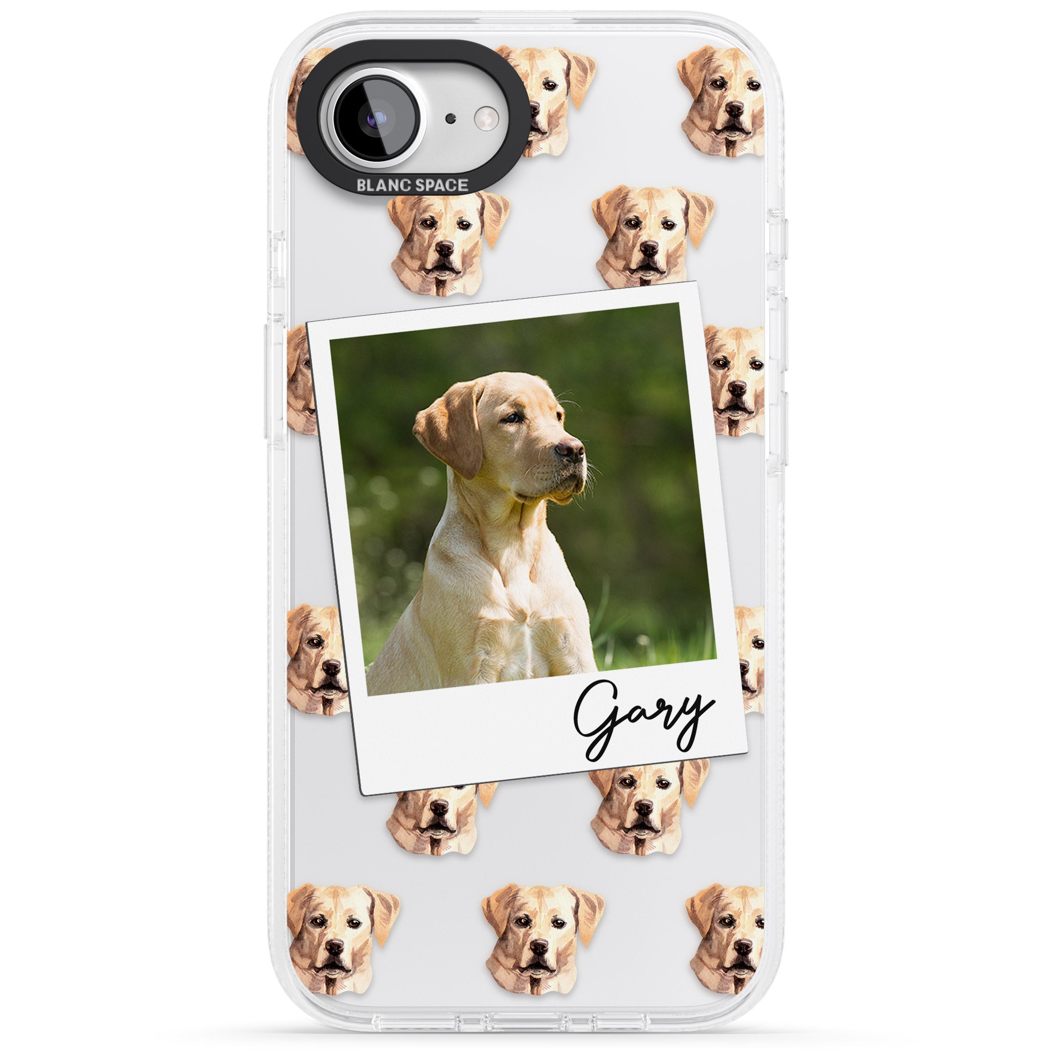 Personalised Labrador, Tan - Dog Photo iPhone 16e Clear Case Impact Air - Blanc Space