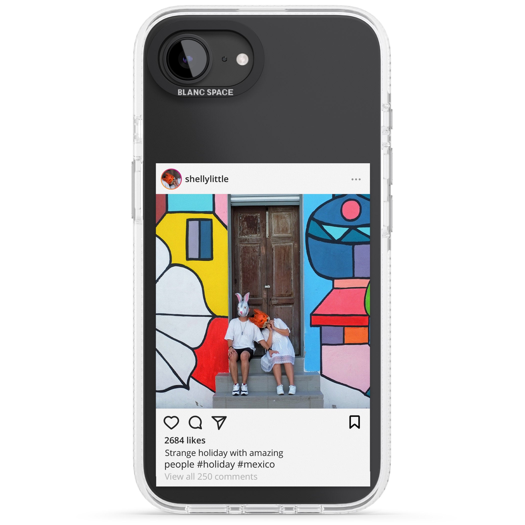 Personalised Instagram iPhone 16e Clear Case Impact Air - Blanc Space