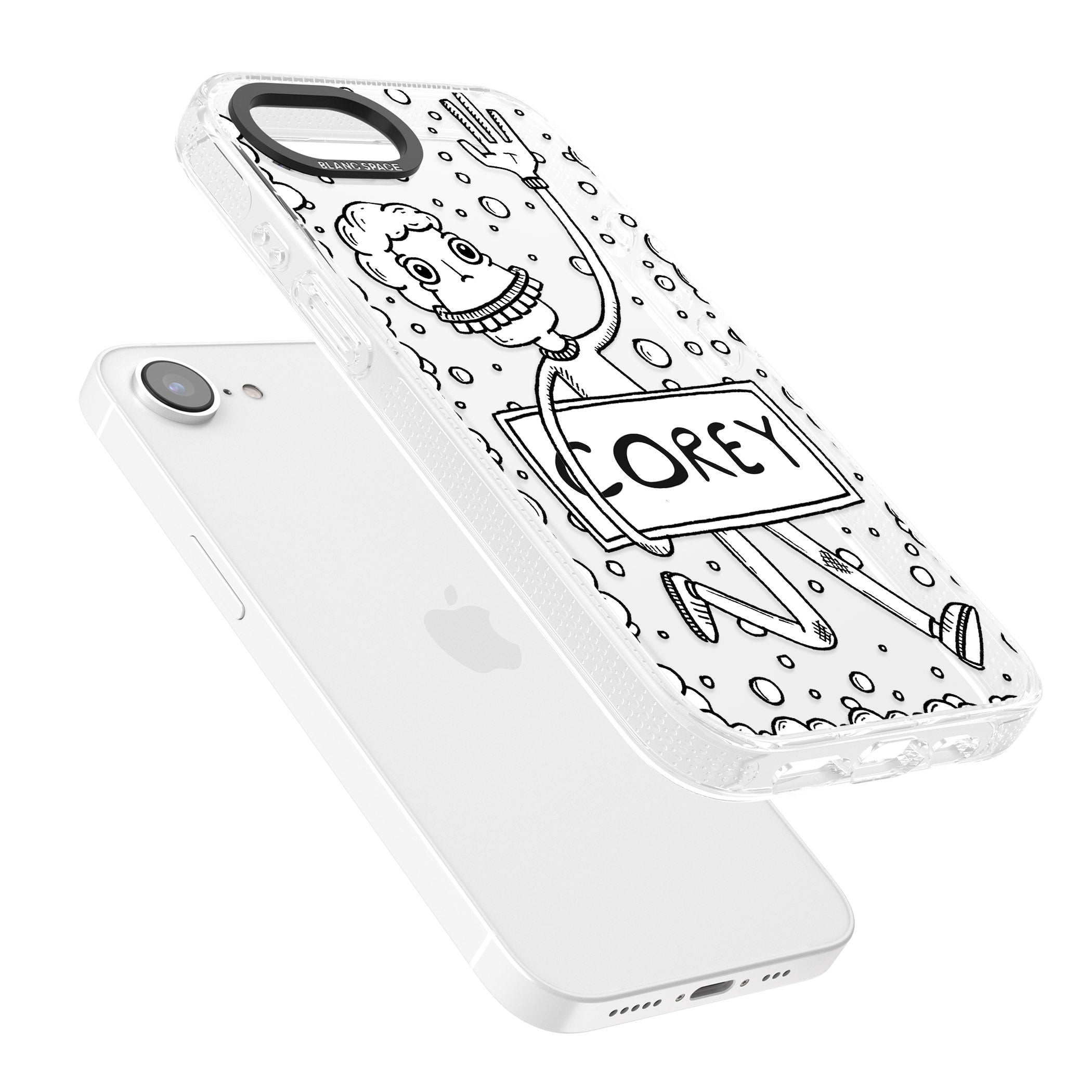 Personalised Banner Boy iPhone 16e Clear Case Impact Air - Blanc Space