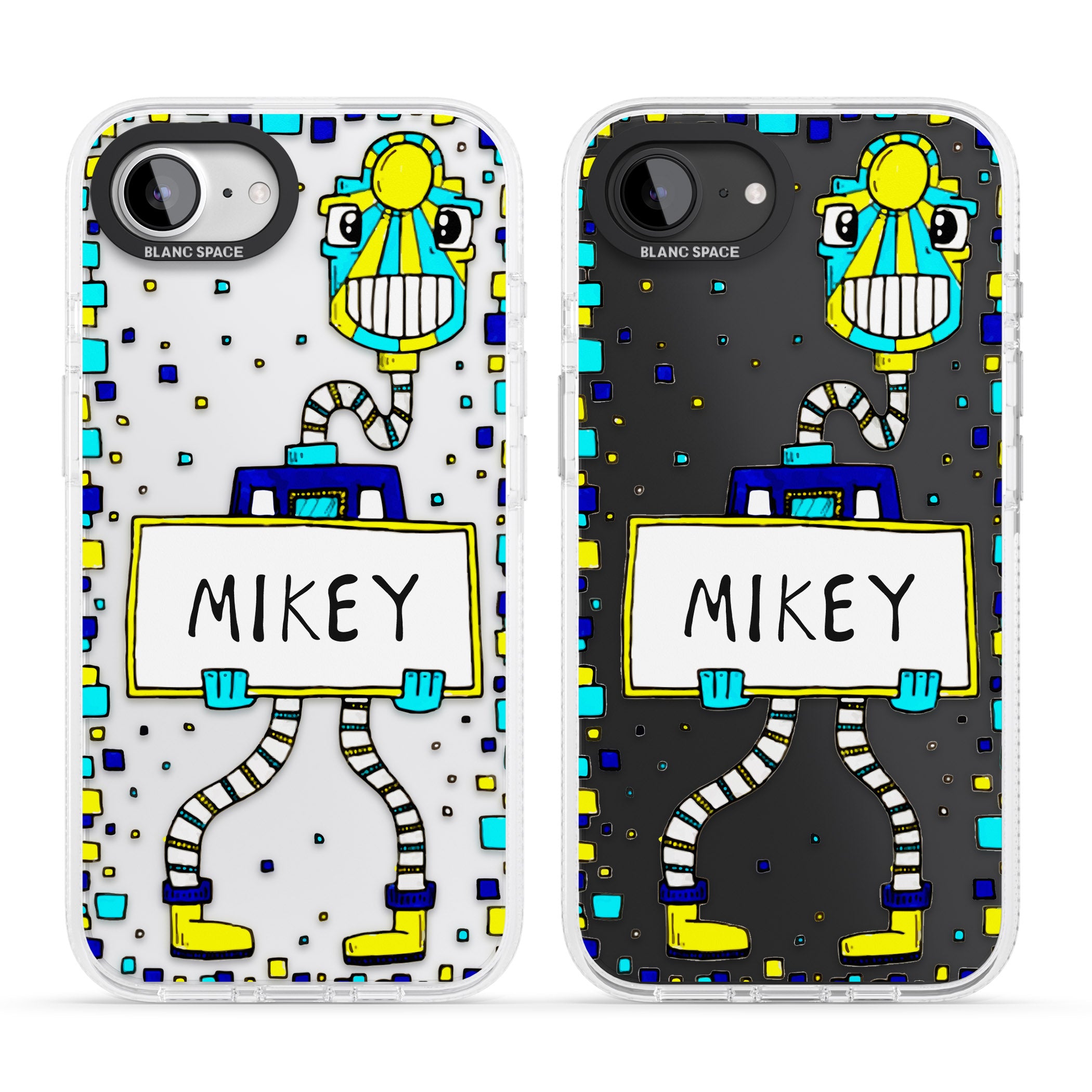 Personalised Tubes Guy iPhone 16e Clear Case Impact Air - Blanc Space