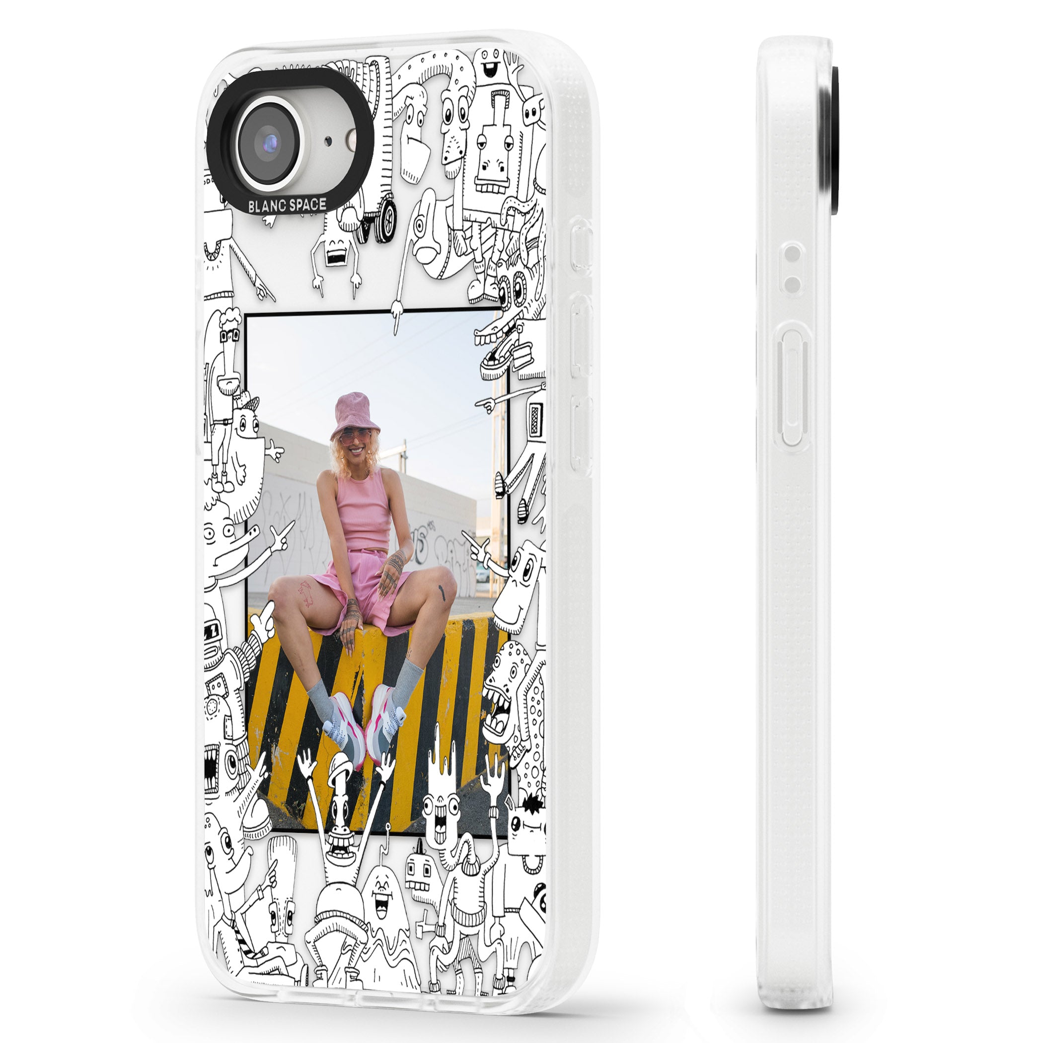 Personalised Look At This Photo Case iPhone 16e Clear Case Impact Air - Blanc Space