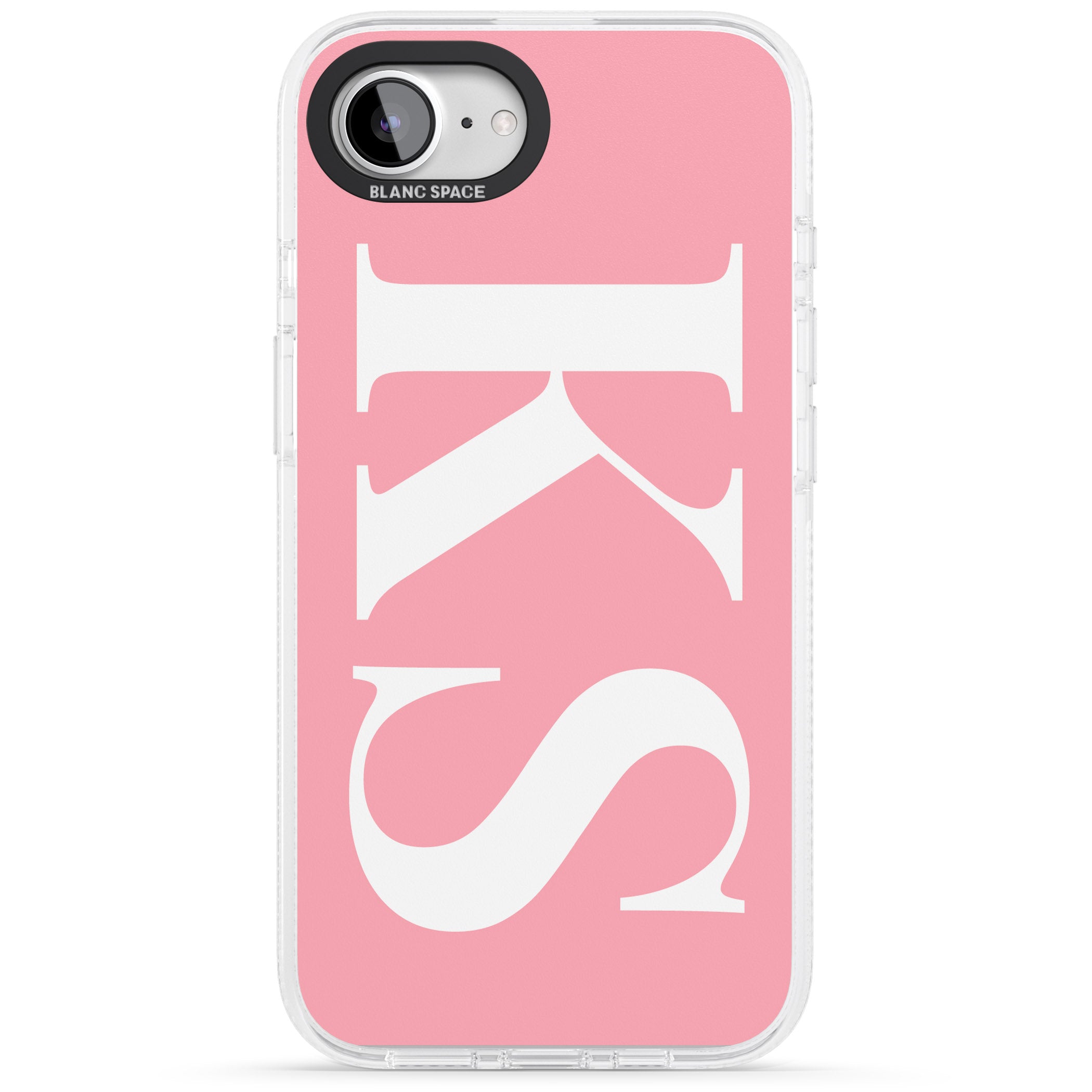 Personalised White & Pink Letters iPhone 16e Clear Case Impact Air - Blanc Space