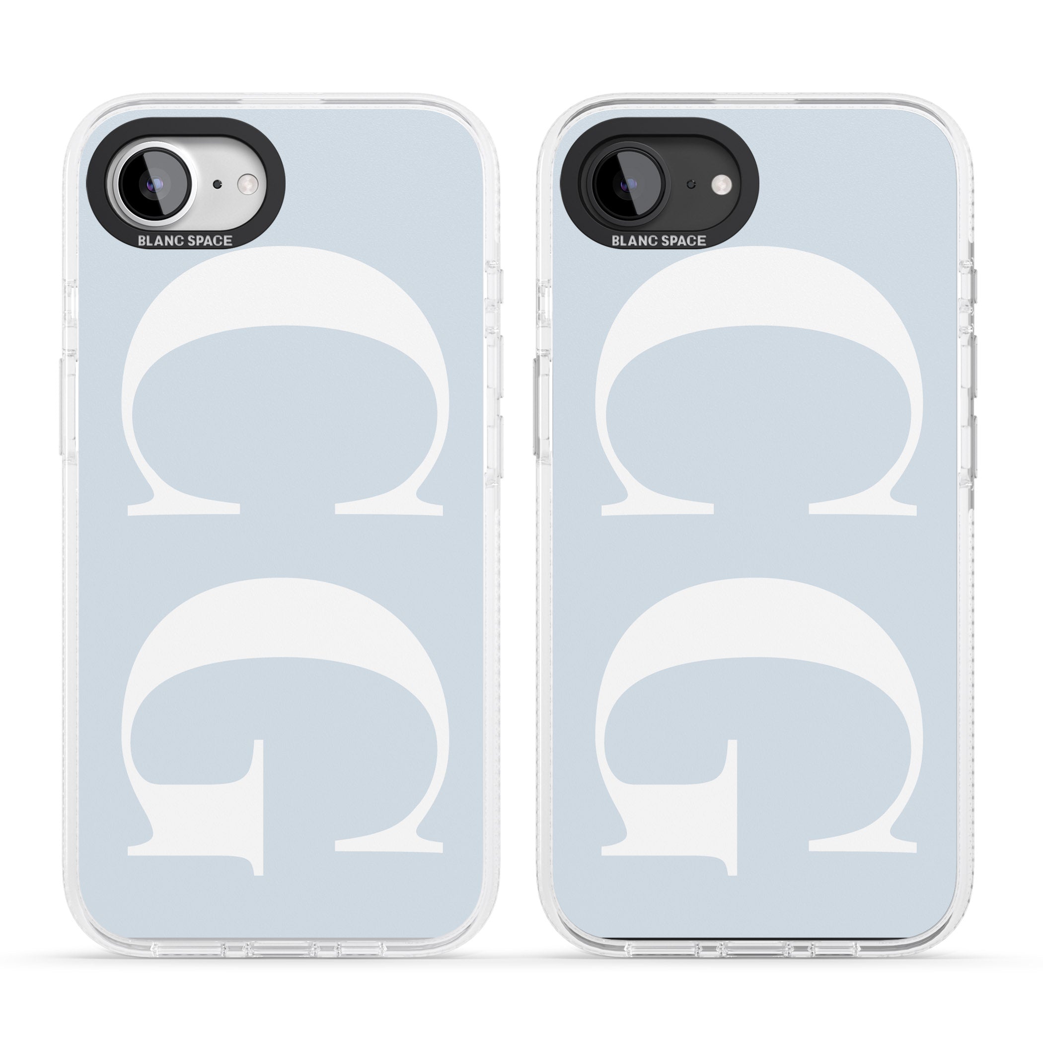Personalised White & Blue Personalised iPhone 16e Clear Case Impact Air - Blanc Space