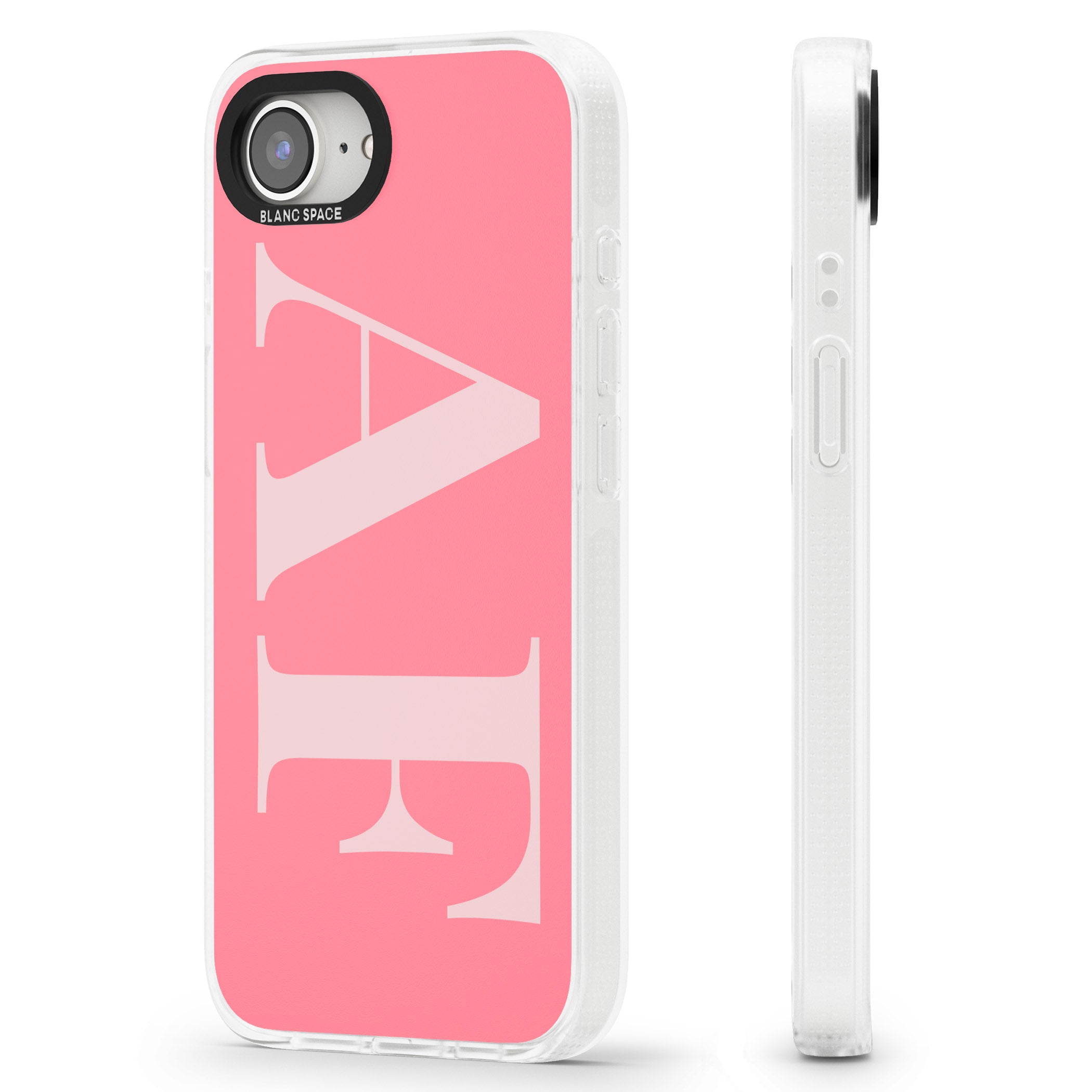 Personalised Light & Dark Pink Personalised iPhone 16e Clear Case Impact Air - Blanc Space