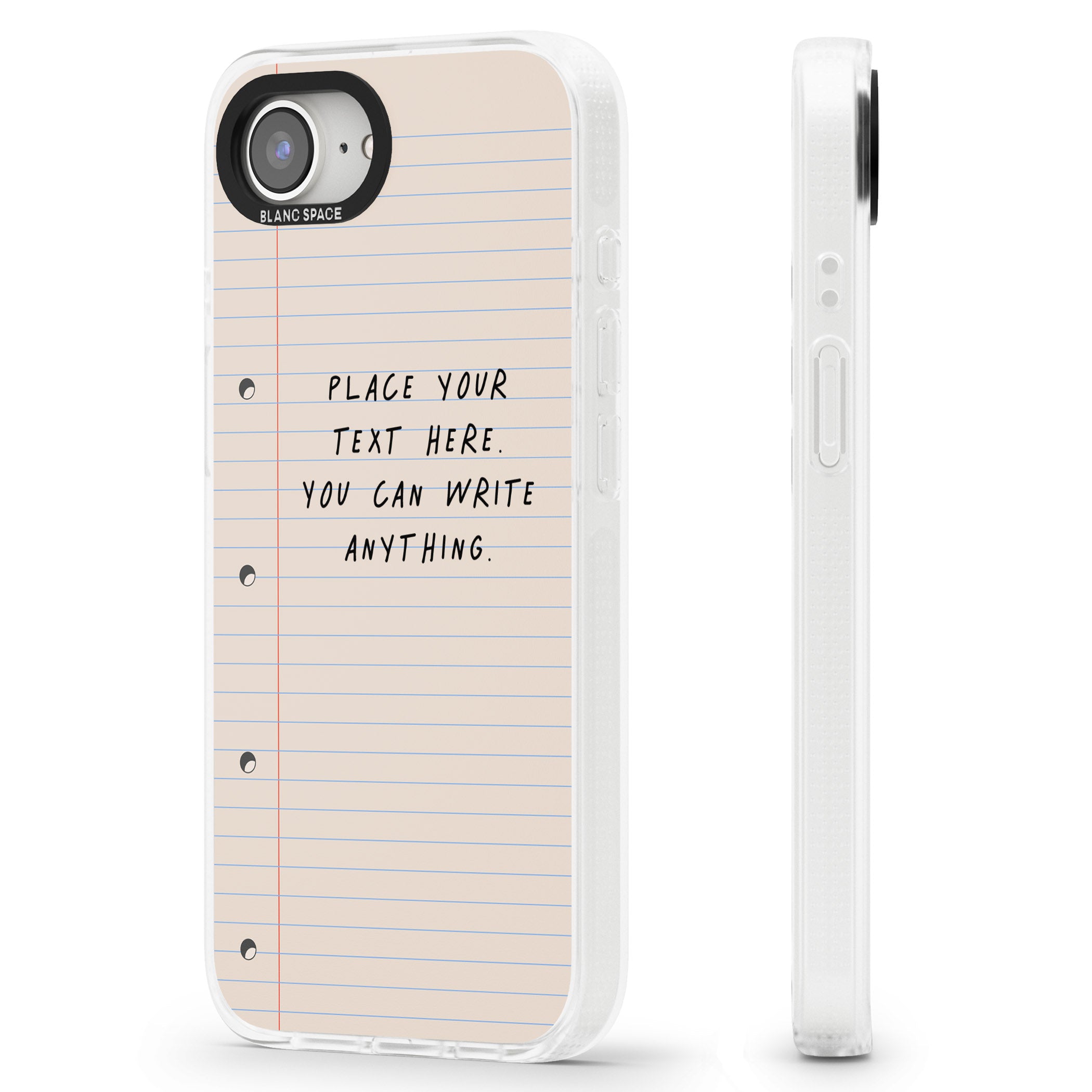 Personalised School Paper iPhone 16e Clear Case Impact Air - Blanc Space