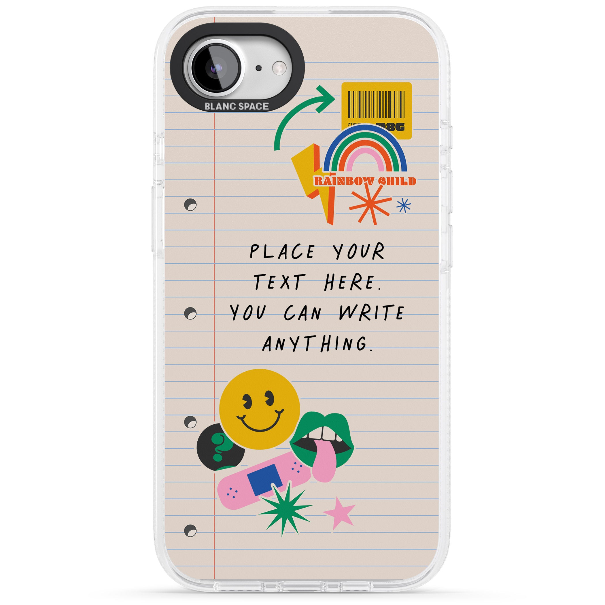 Personalised Nostalgia Sticker Mix #1 iPhone 16e Clear Case Impact Air - Blanc Space