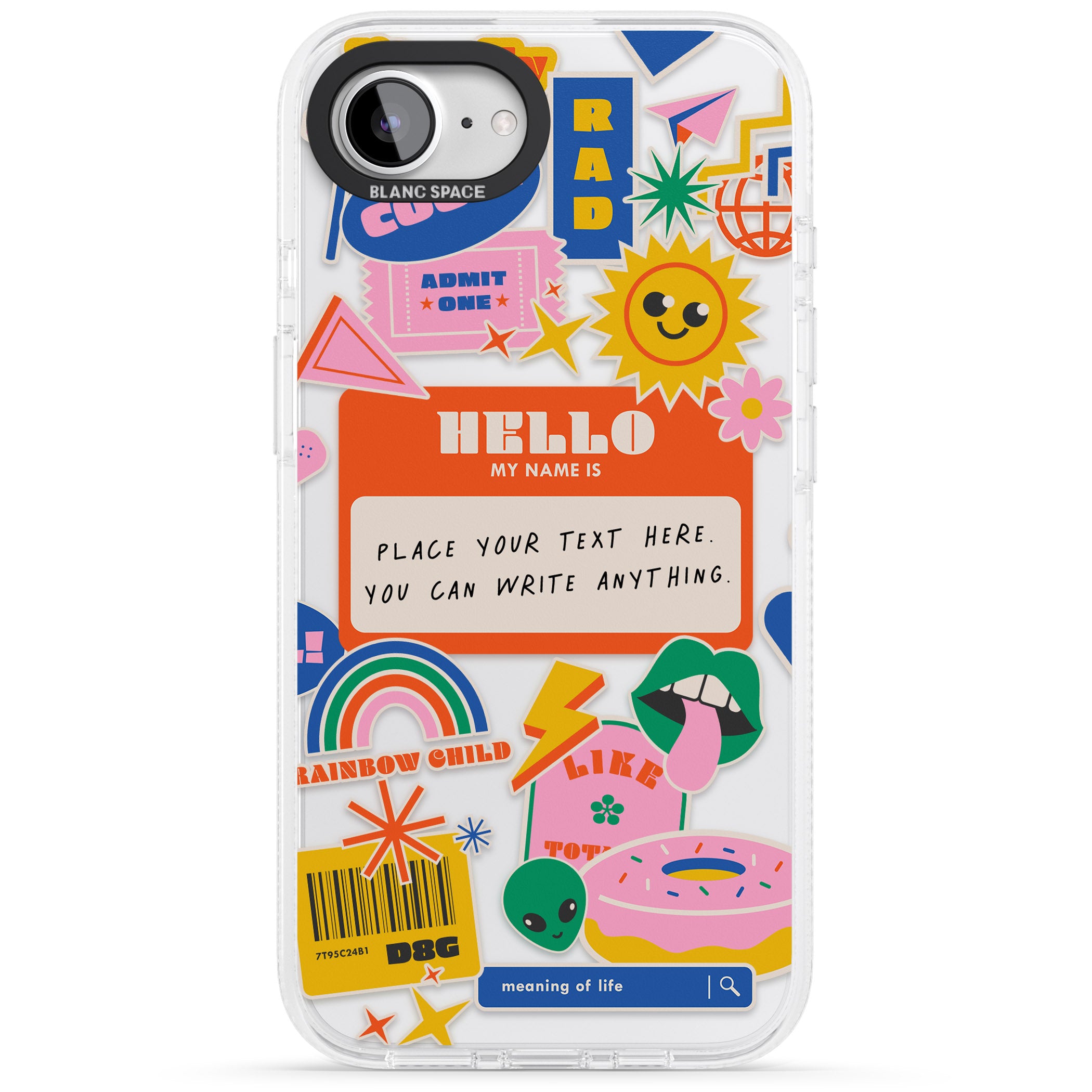 Personalised Nostalgia Sticker Mix #2 iPhone 16e Clear Case Impact Air - Blanc Space