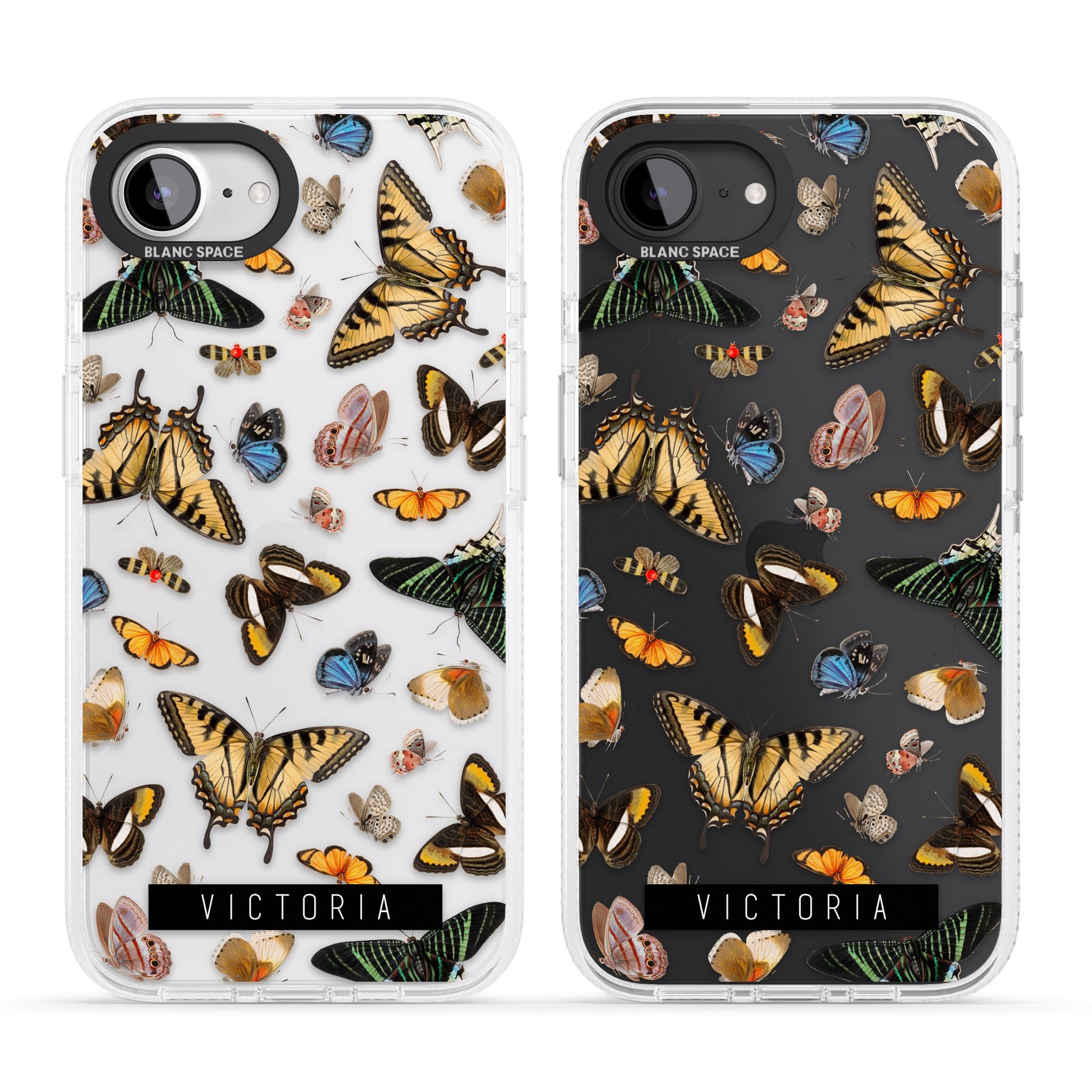 Personalised Photorealistic Butterfly iPhone 16e Clear Case Impact Air - Blanc Space