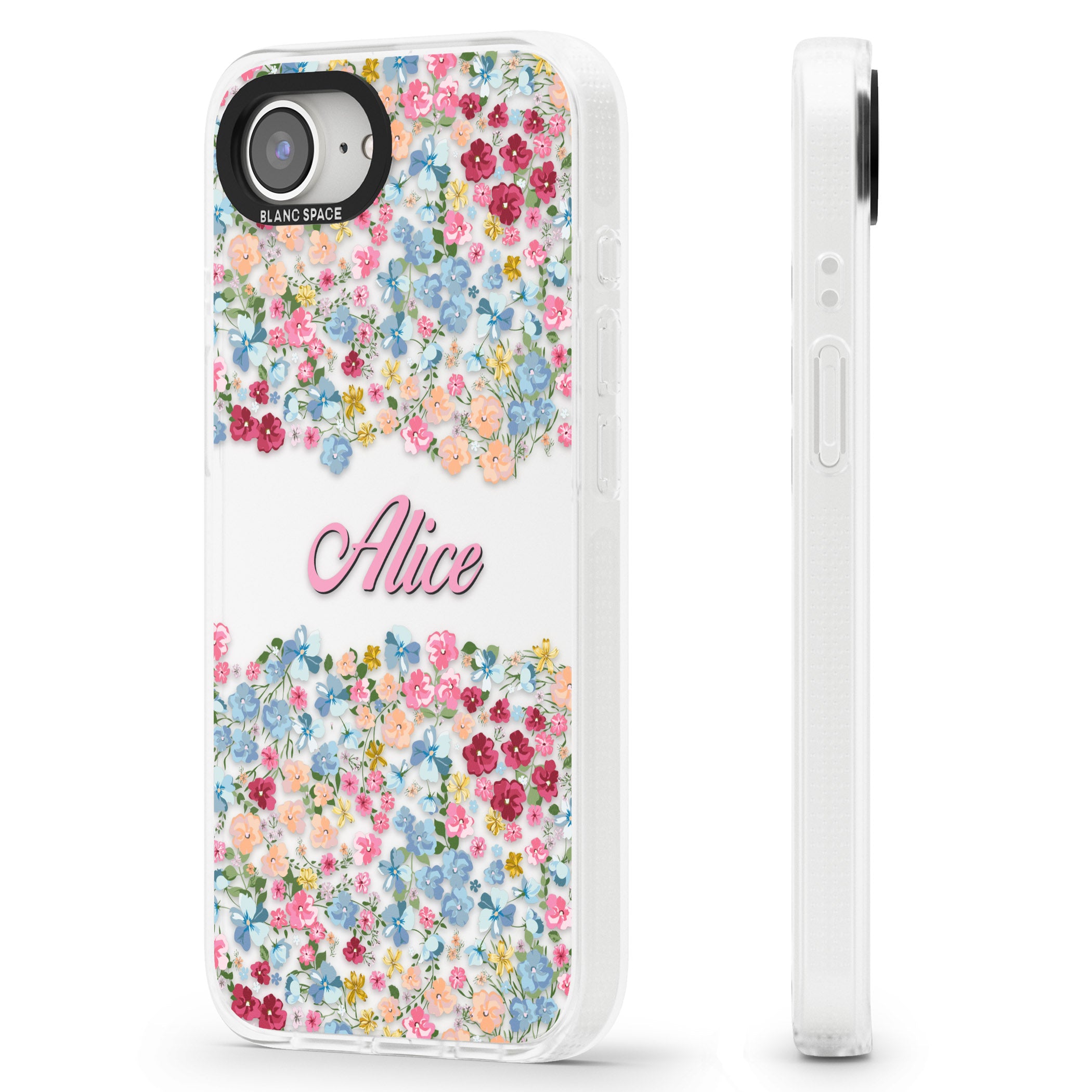 Personalised Venetian Meadow iPhone 16e Clear Case Impact Air - Blanc Space
