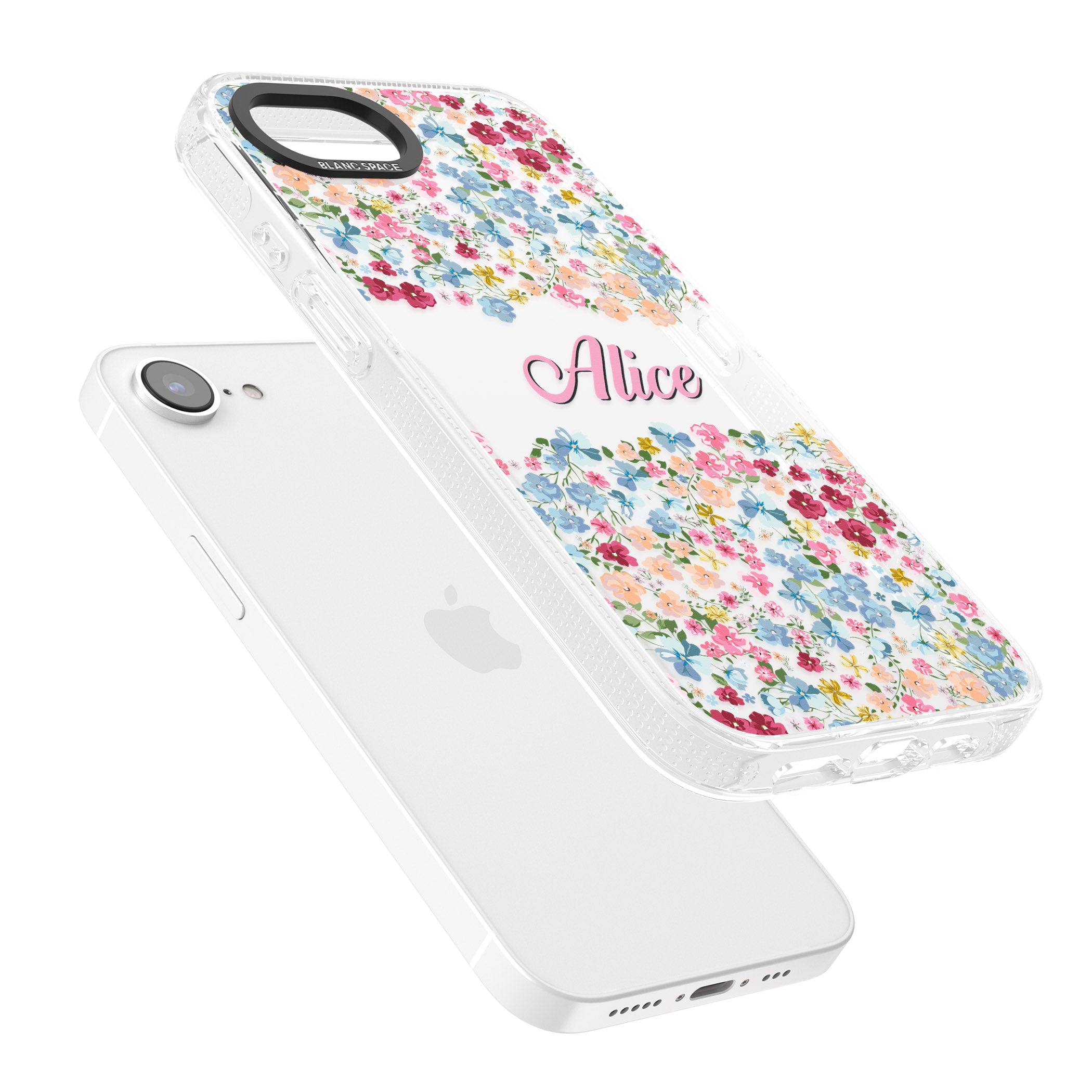 Personalised Venetian Meadow iPhone 16e Clear Case Impact Air - Blanc Space