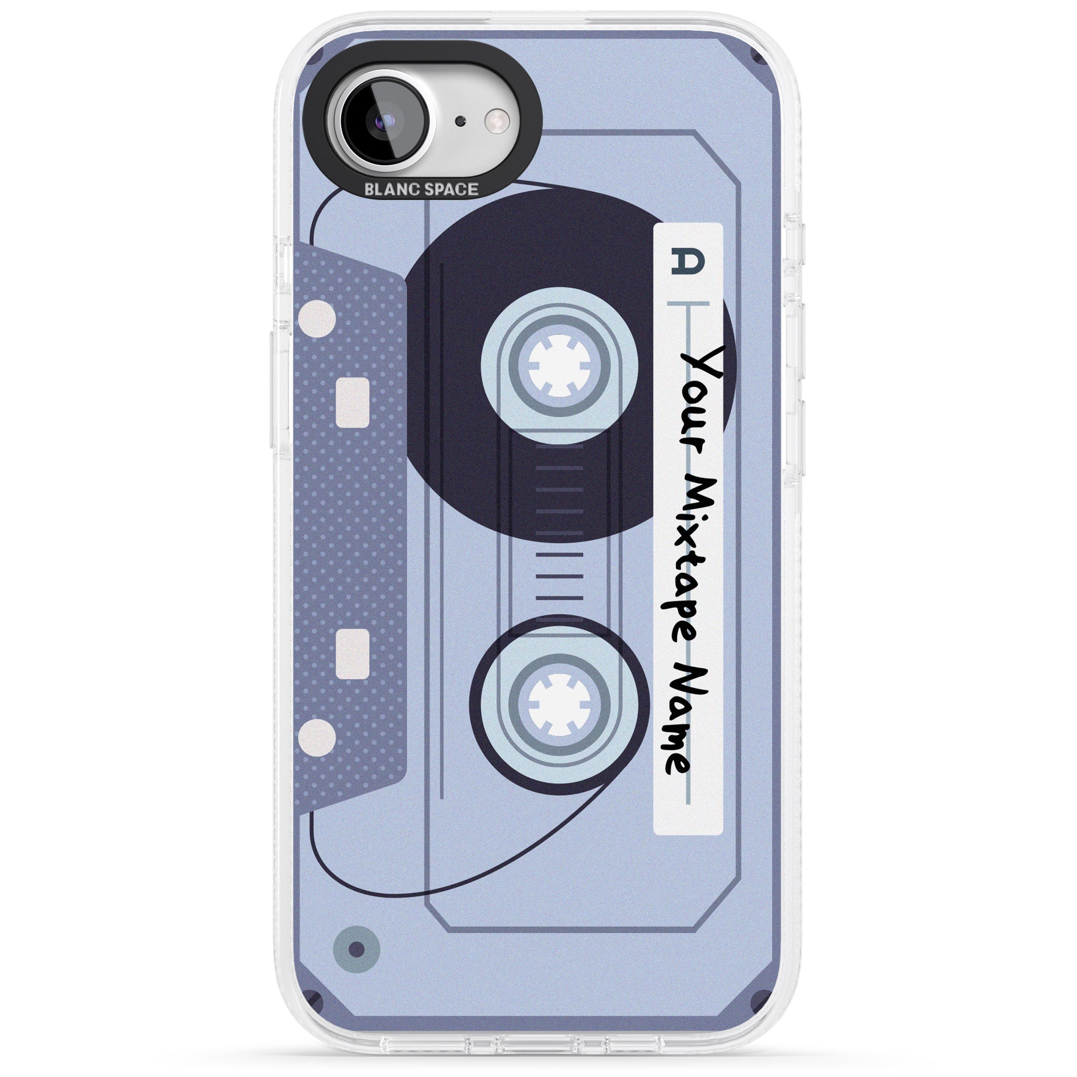 Personalised Industrial Mixtape iPhone 16e Clear Case Impact Air - Blanc Space