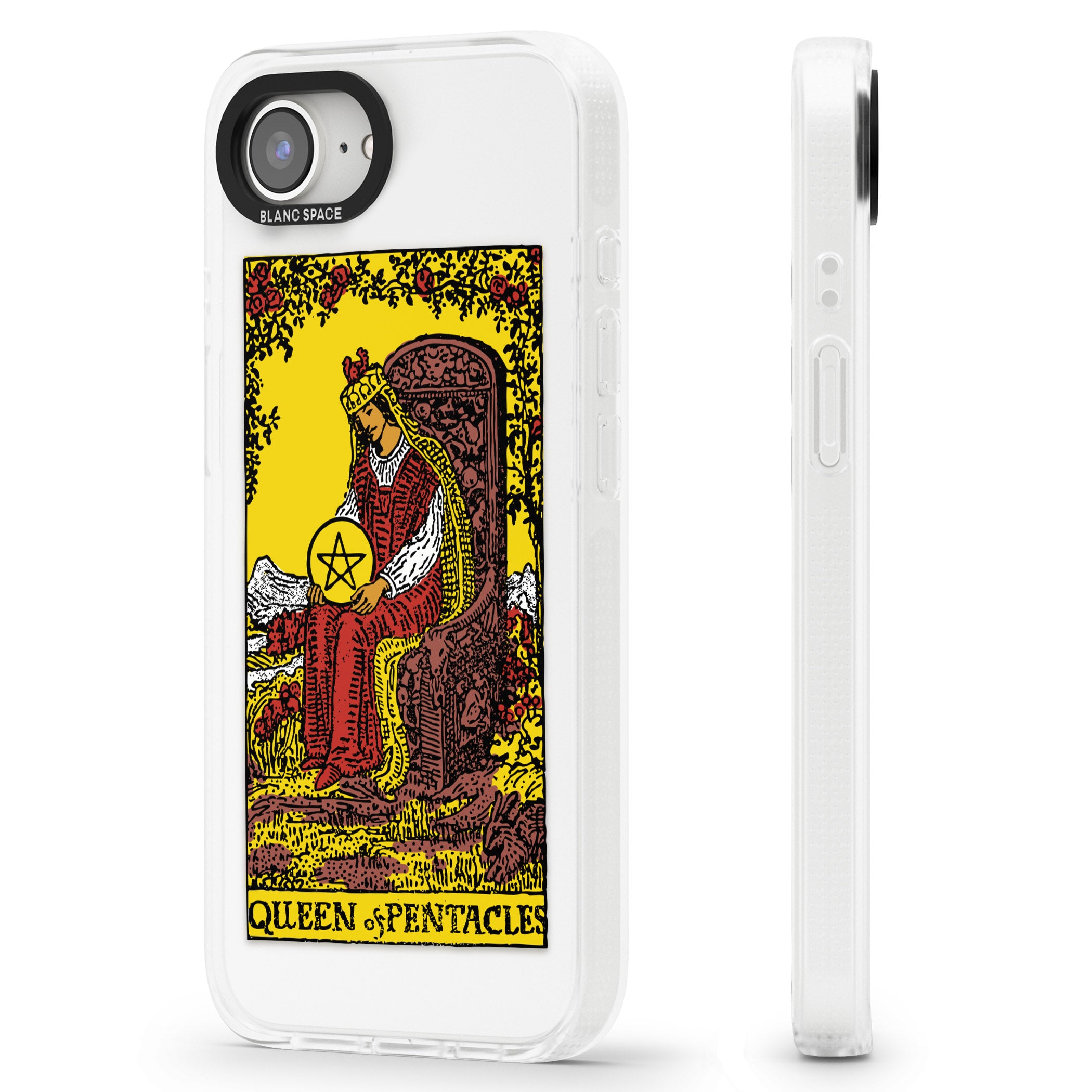 Personalised Queen of Pentacles Tarot Card - Colour iPhone 16e Clear Case Impact Air - Blanc Space