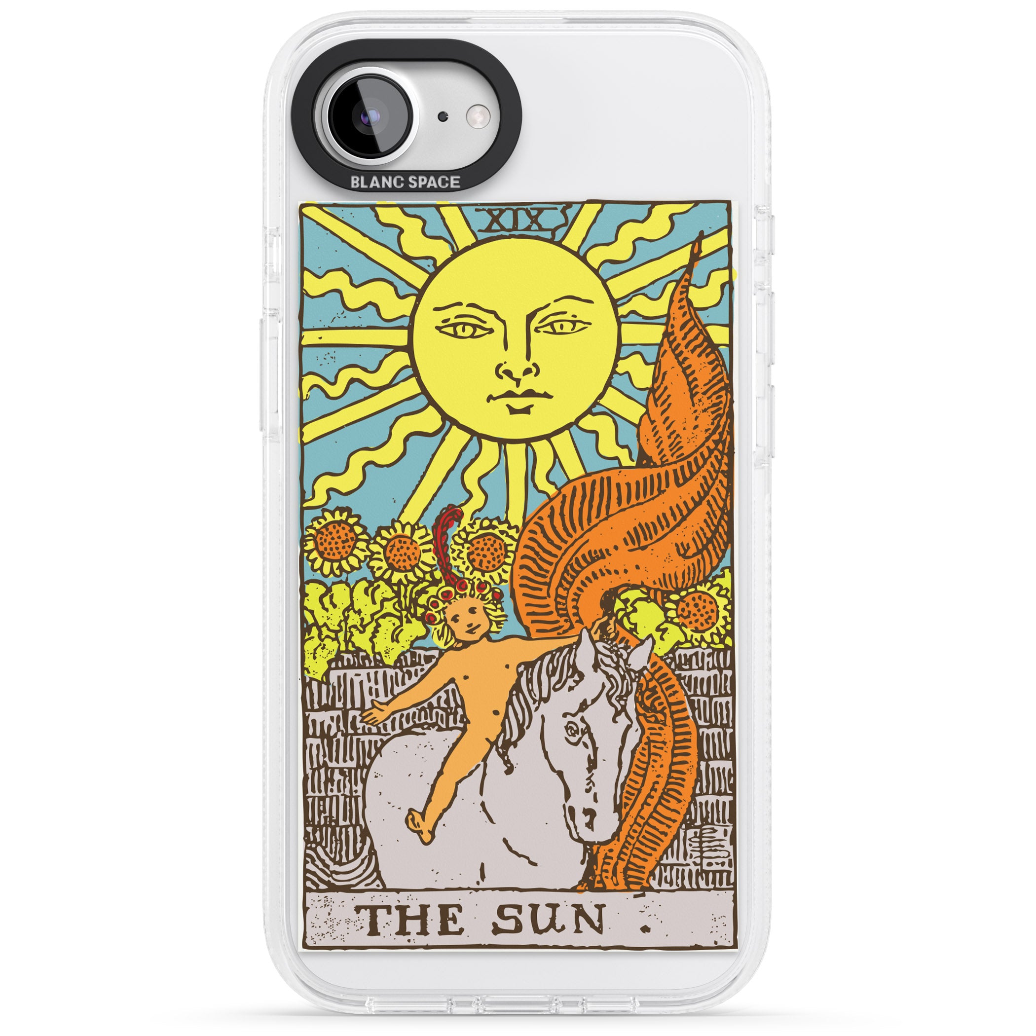 Personalised The Sun Tarot Card - Colour iPhone 16e Clear Case Impact Air - Blanc Space