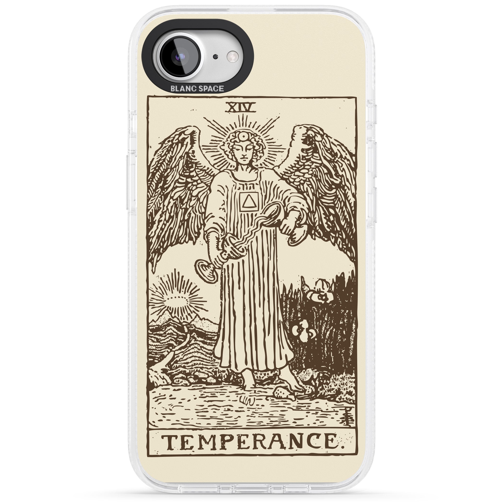 Personalised Temperance Tarot Card - Solid Cream iPhone 16e Clear Case Impact Air - Blanc Space