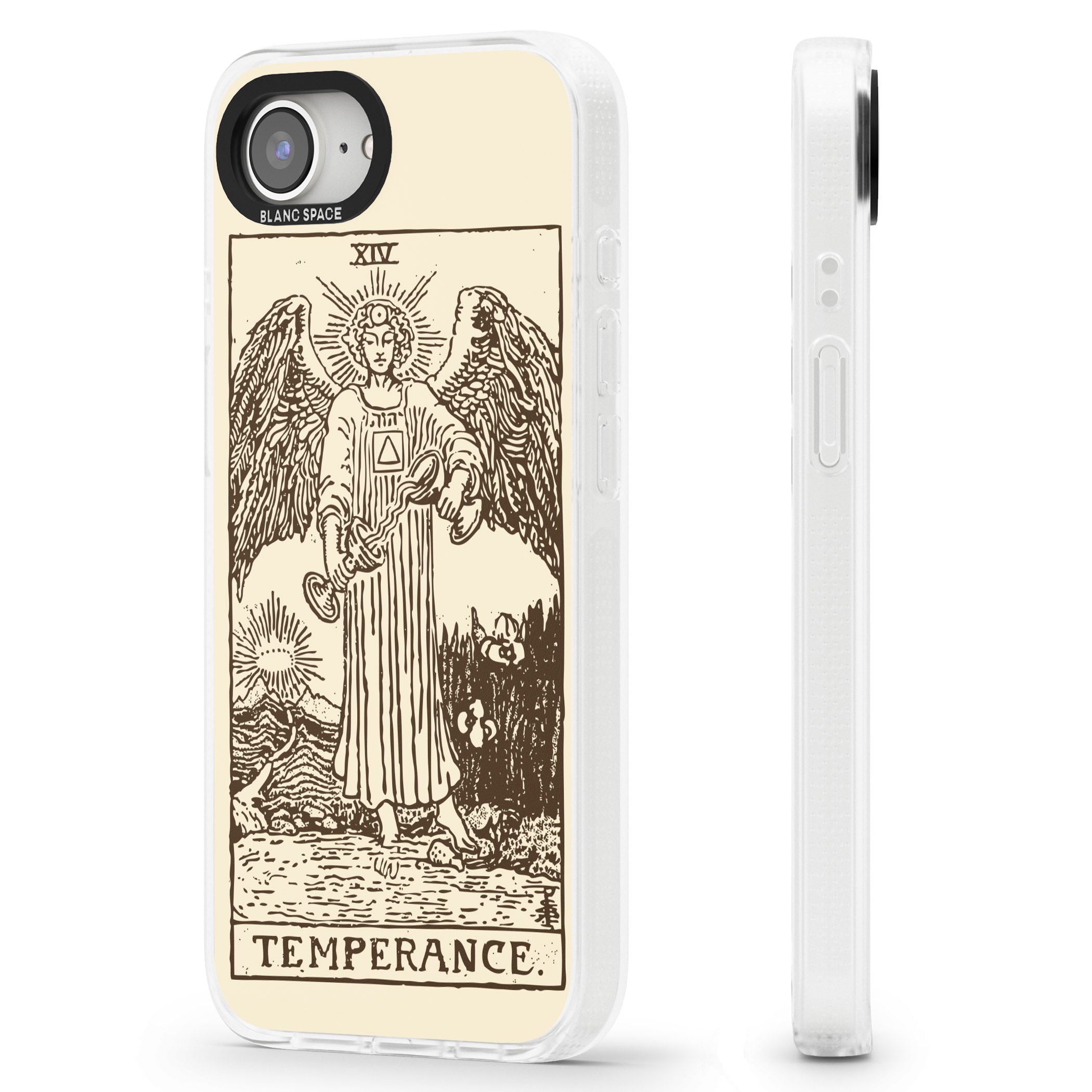 Personalised Temperance Tarot Card - Solid Cream iPhone 16e Clear Case Impact Air - Blanc Space