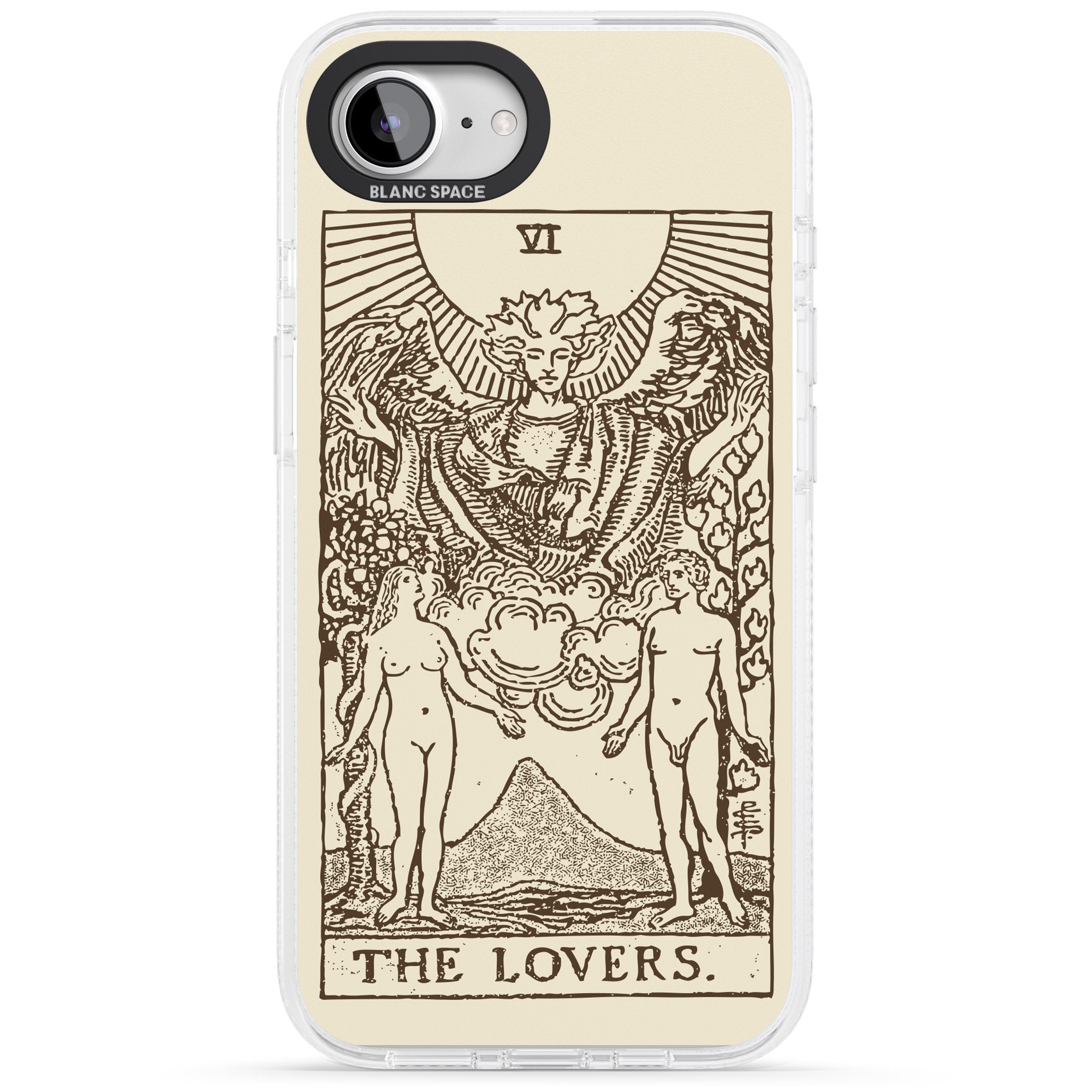 Personalised The Lovers Tarot Card - Solid Cream iPhone 16e Clear Case Impact Air - Blanc Space