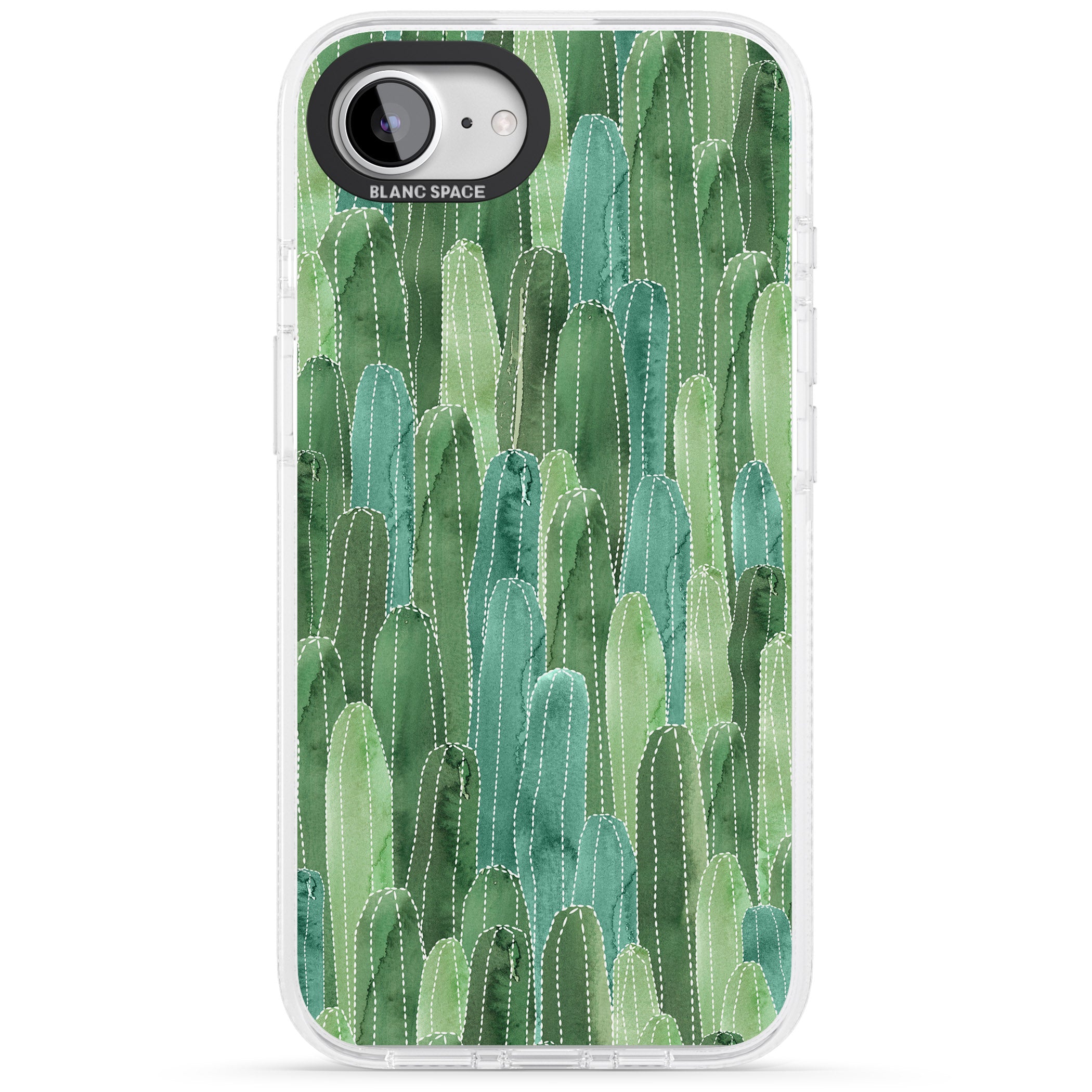 Skinny Cacti Pattern Design iPhone 16e Clear Case Impact Air - Blanc Space
