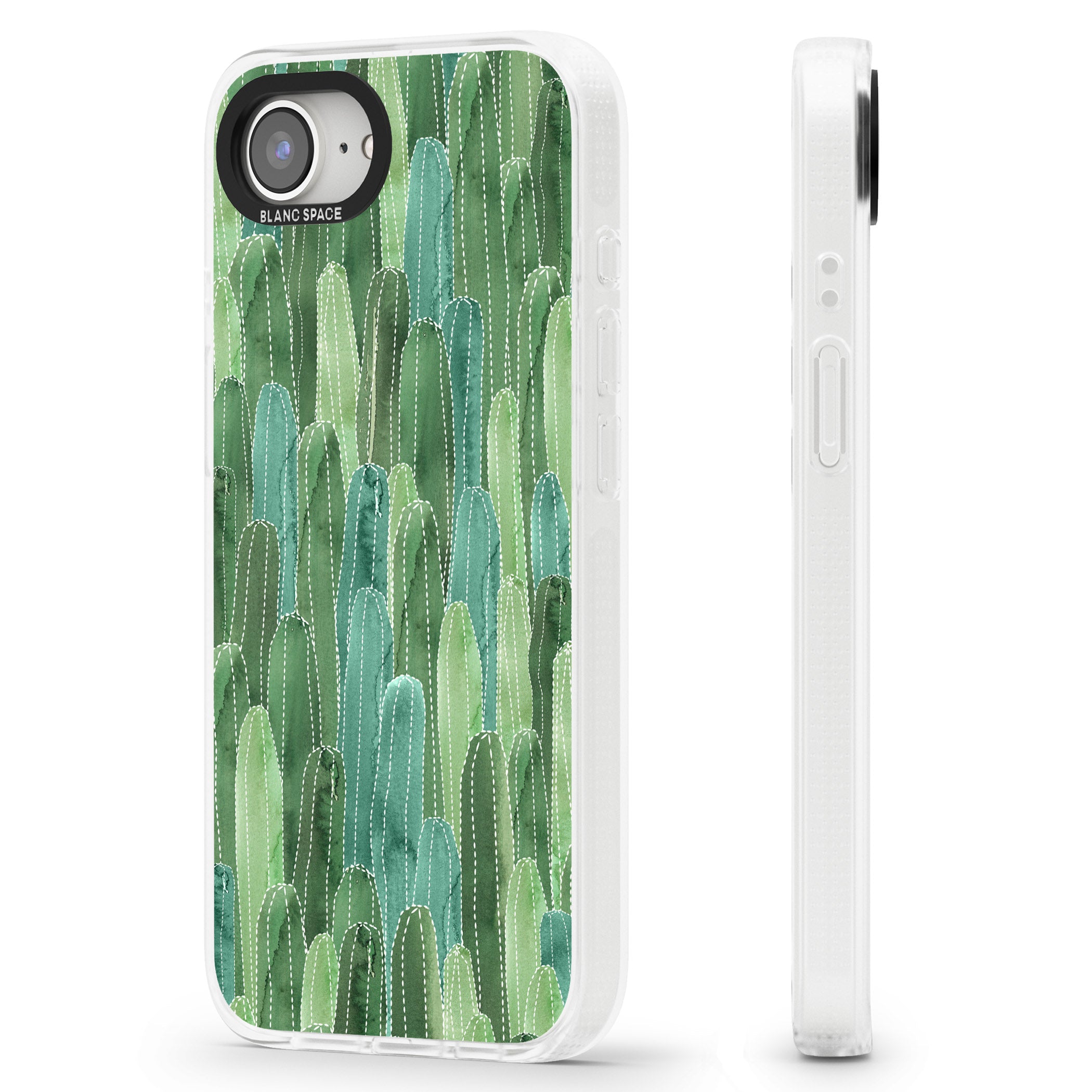 Skinny Cacti Pattern Design iPhone 16e Clear Case Impact Air - Blanc Space