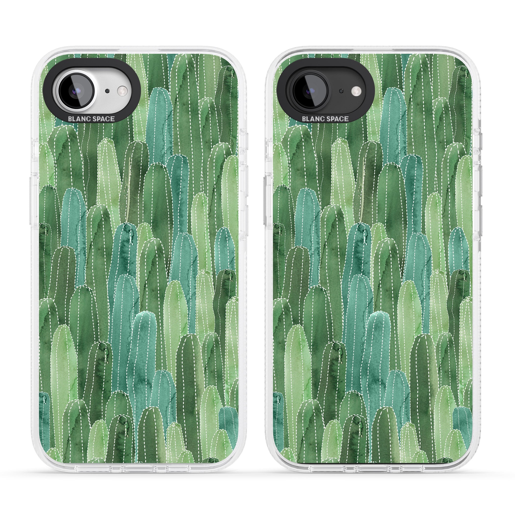 Skinny Cacti Pattern Design iPhone 16e Clear Case Impact Air - Blanc Space