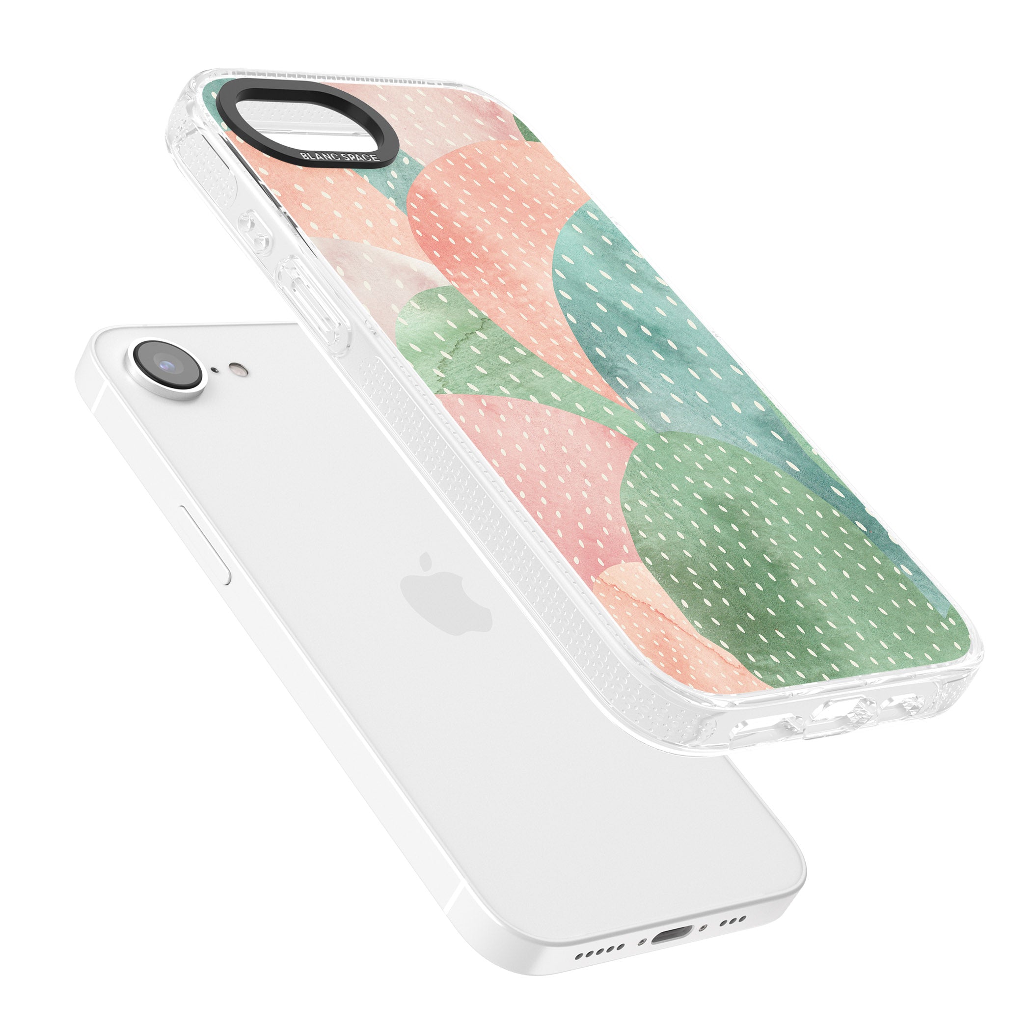 Colourful Close-Up Cacti Design iPhone 16e Clear Case Impact Air - Blanc Space