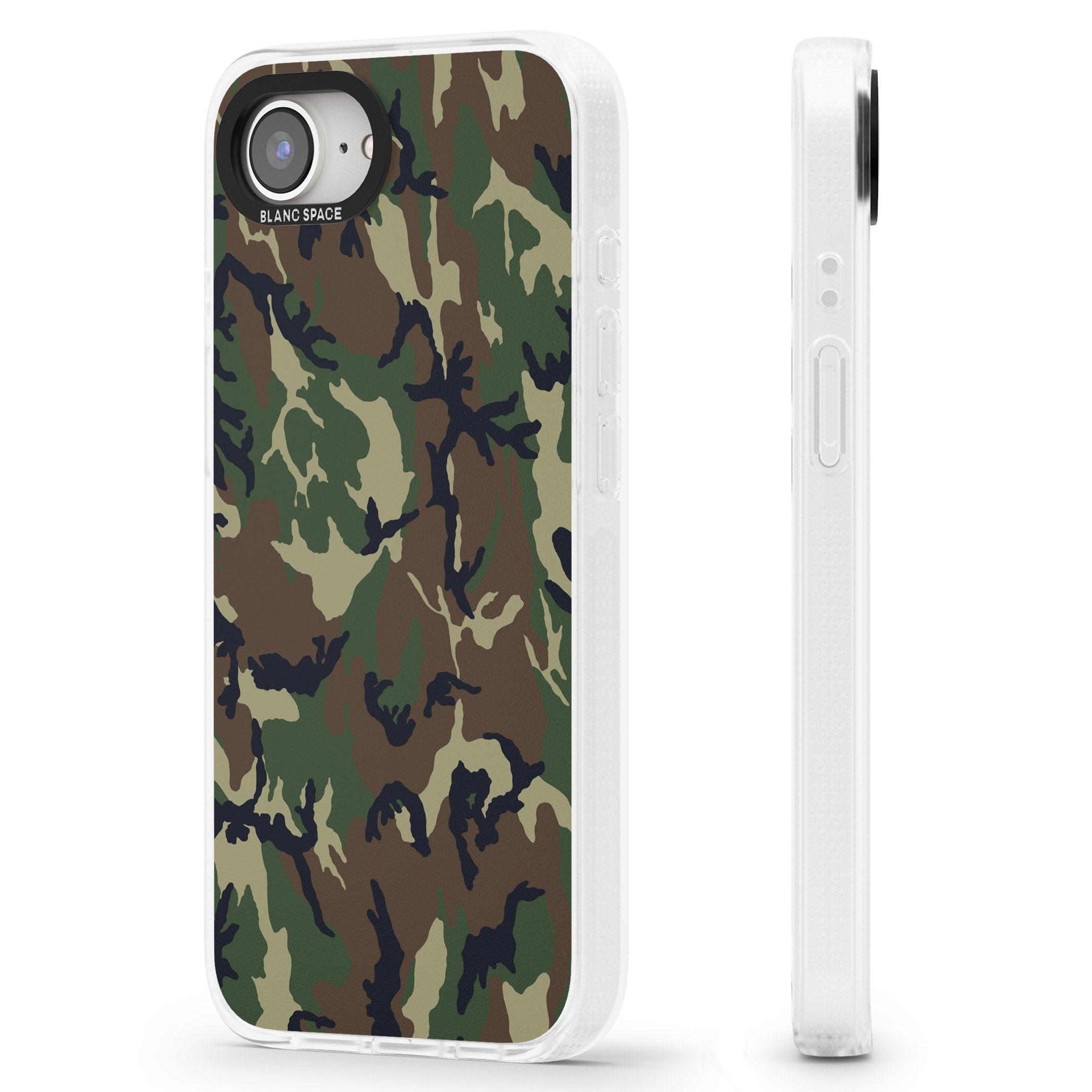 Forest Green Camo iPhone 16e Clear Case Impact Air - Blanc Space