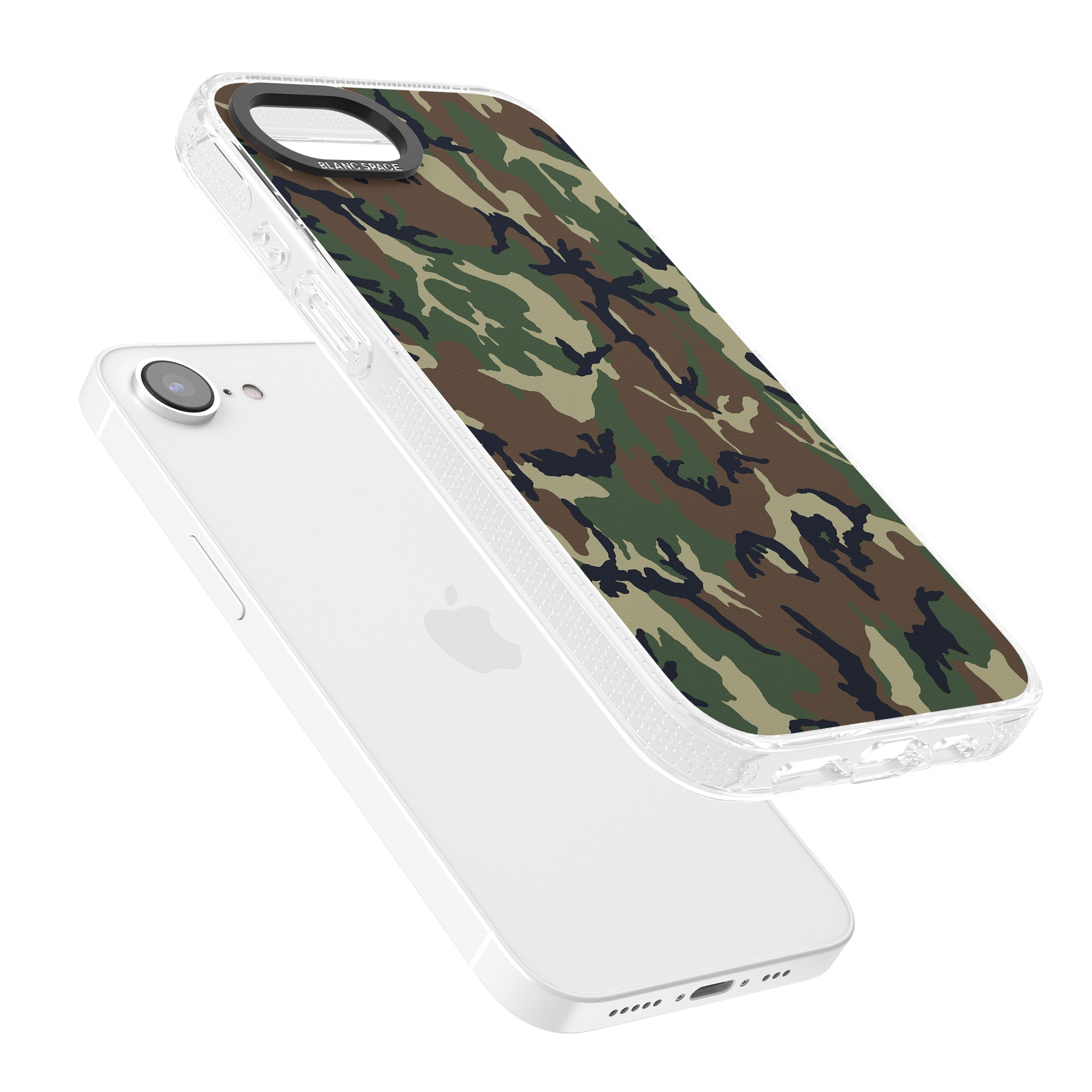 Forest Green Camo iPhone 16e Clear Case Impact Air - Blanc Space