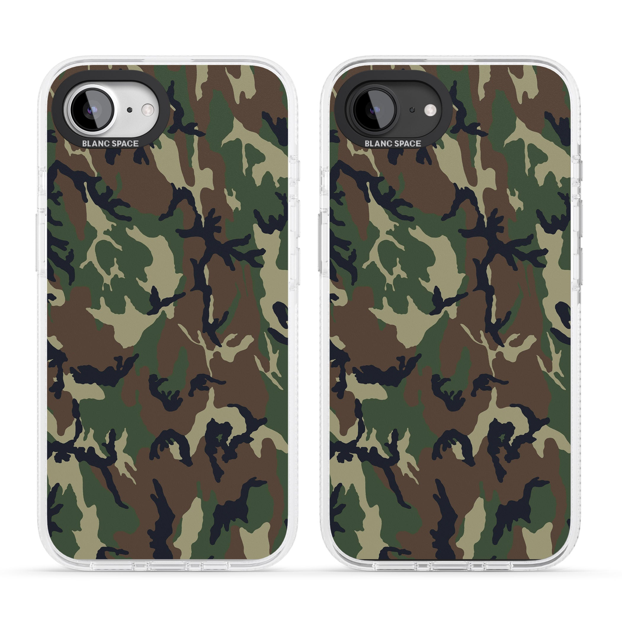 Forest Green Camo iPhone 16e Clear Case Impact Air - Blanc Space