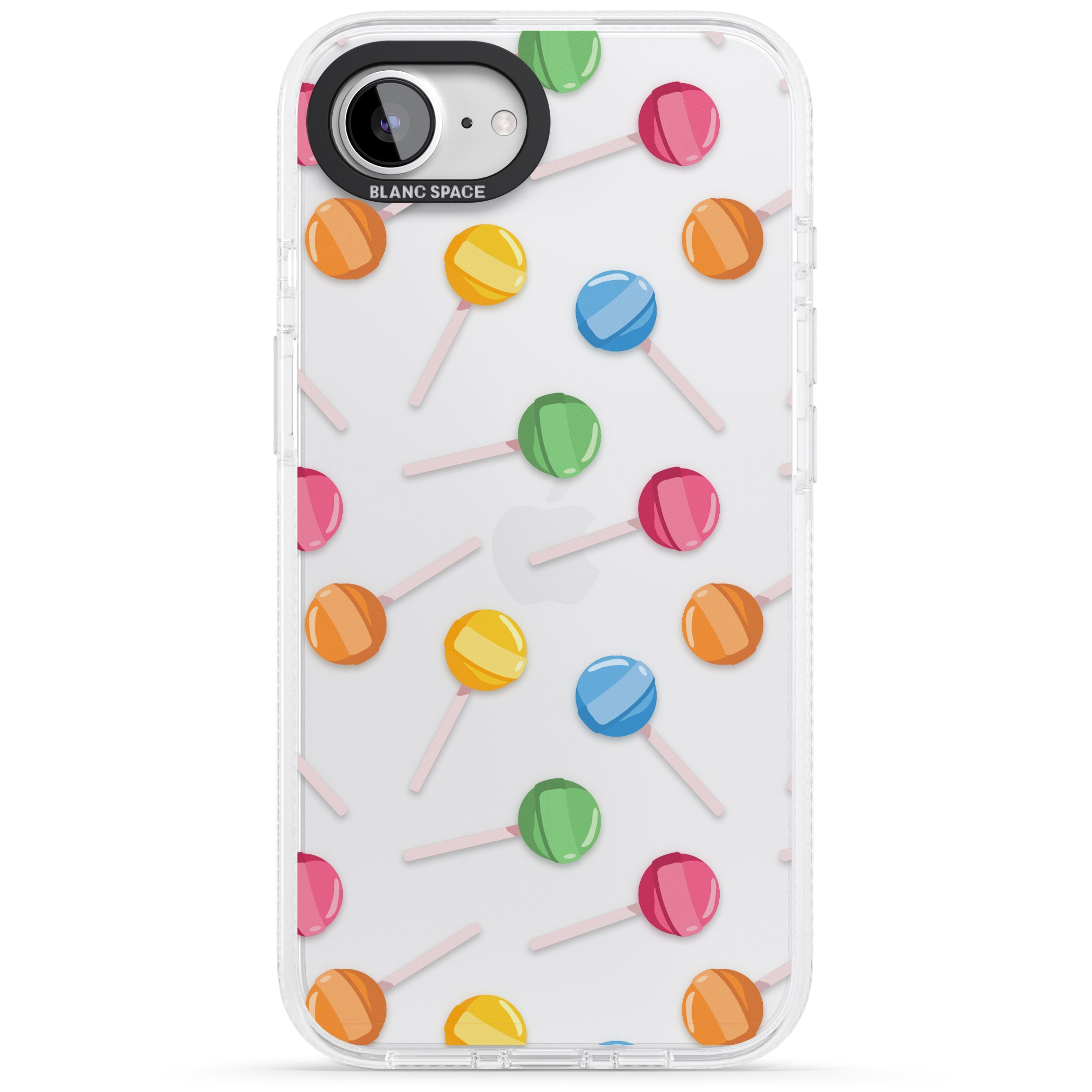 Lollipop Pattern iPhone 16e Clear Case Impact Air - Blanc Space