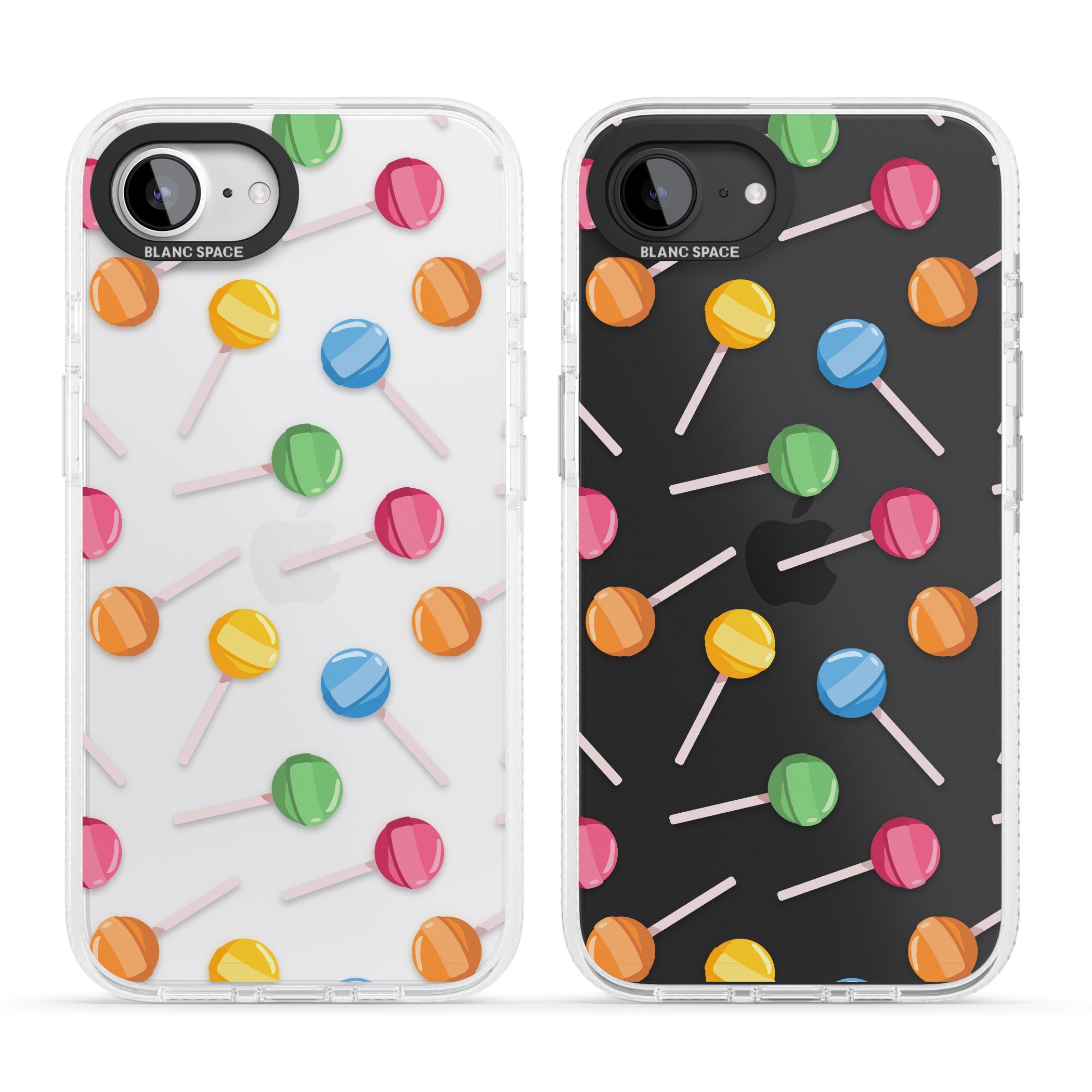 Lollipop Pattern iPhone 16e Clear Case Impact Air - Blanc Space