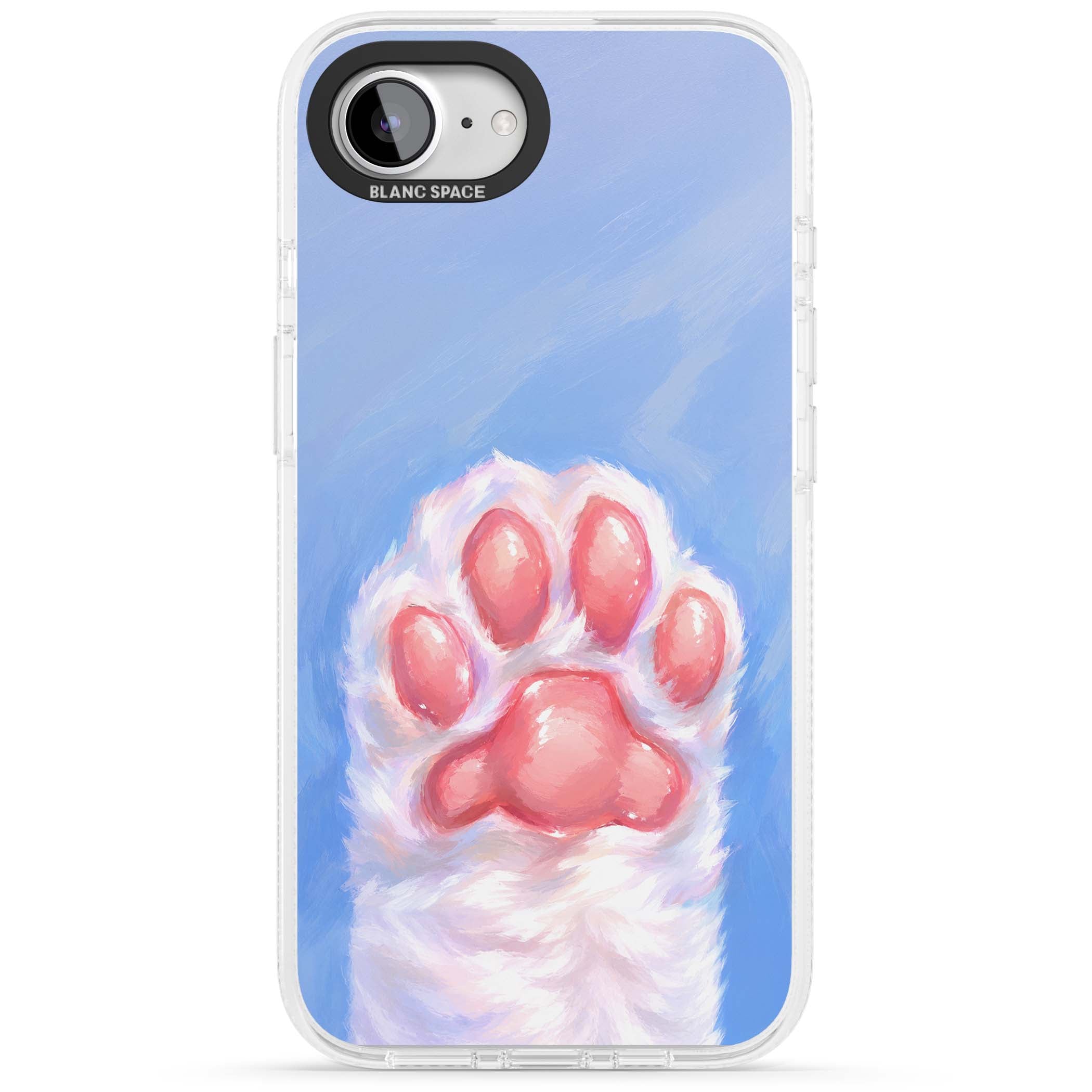 Soft White Paw cute iPhone case | Clear Case Impact Air case for iPhone 16e, iPhone 17e