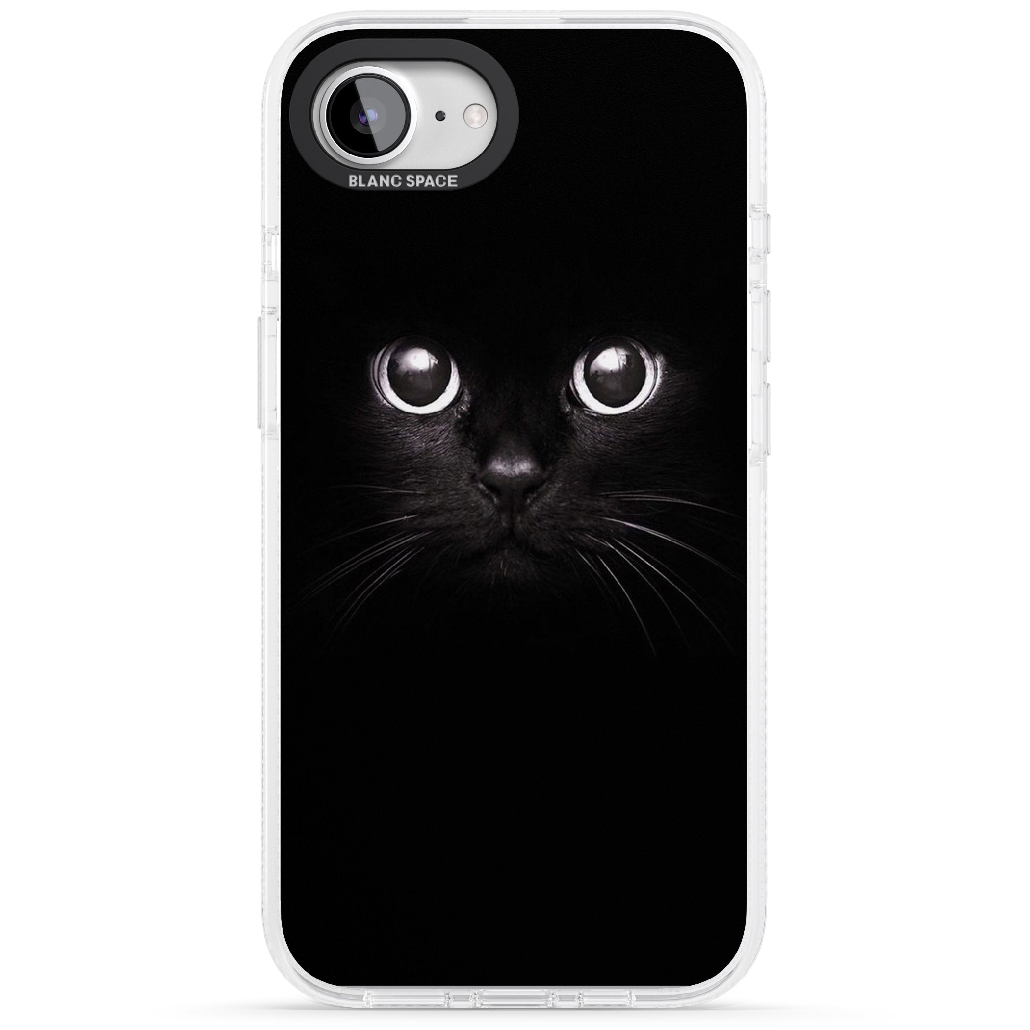 Black Cat iPhone 16e Clear Case Impact Air - Blanc Space