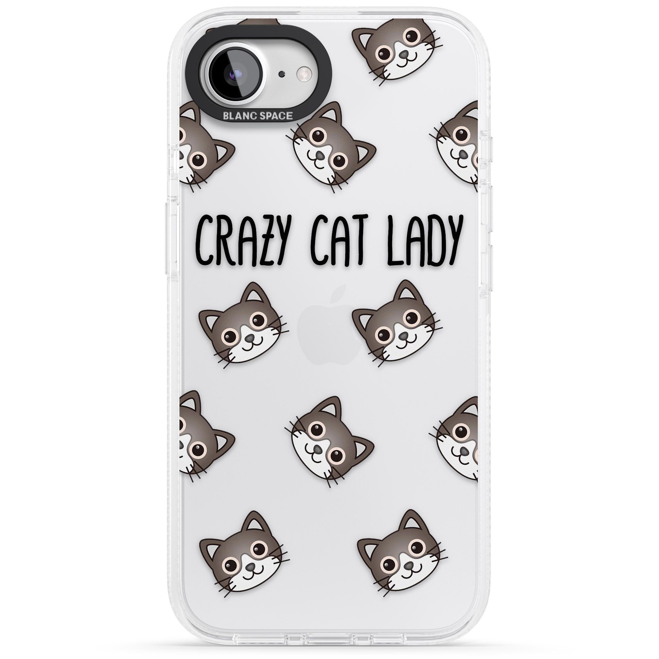 Crazy Cat Lady iPhone 16e Clear Case Impact Air - Blanc Space