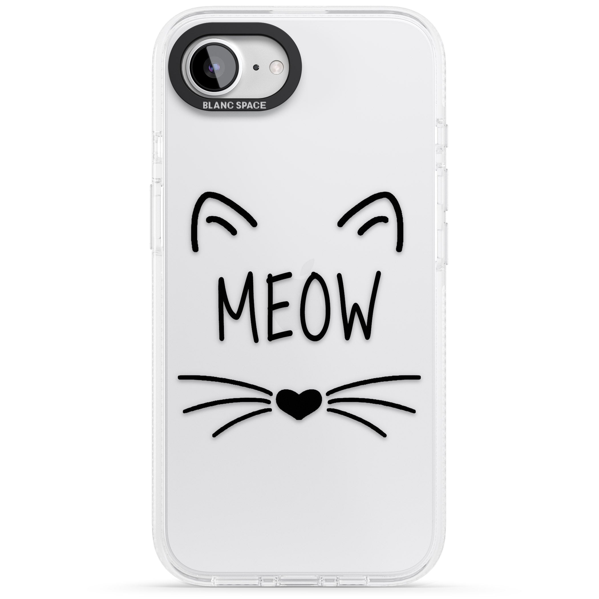 Cat Whiskers iPhone 16e Clear Case Impact Air - Blanc Space