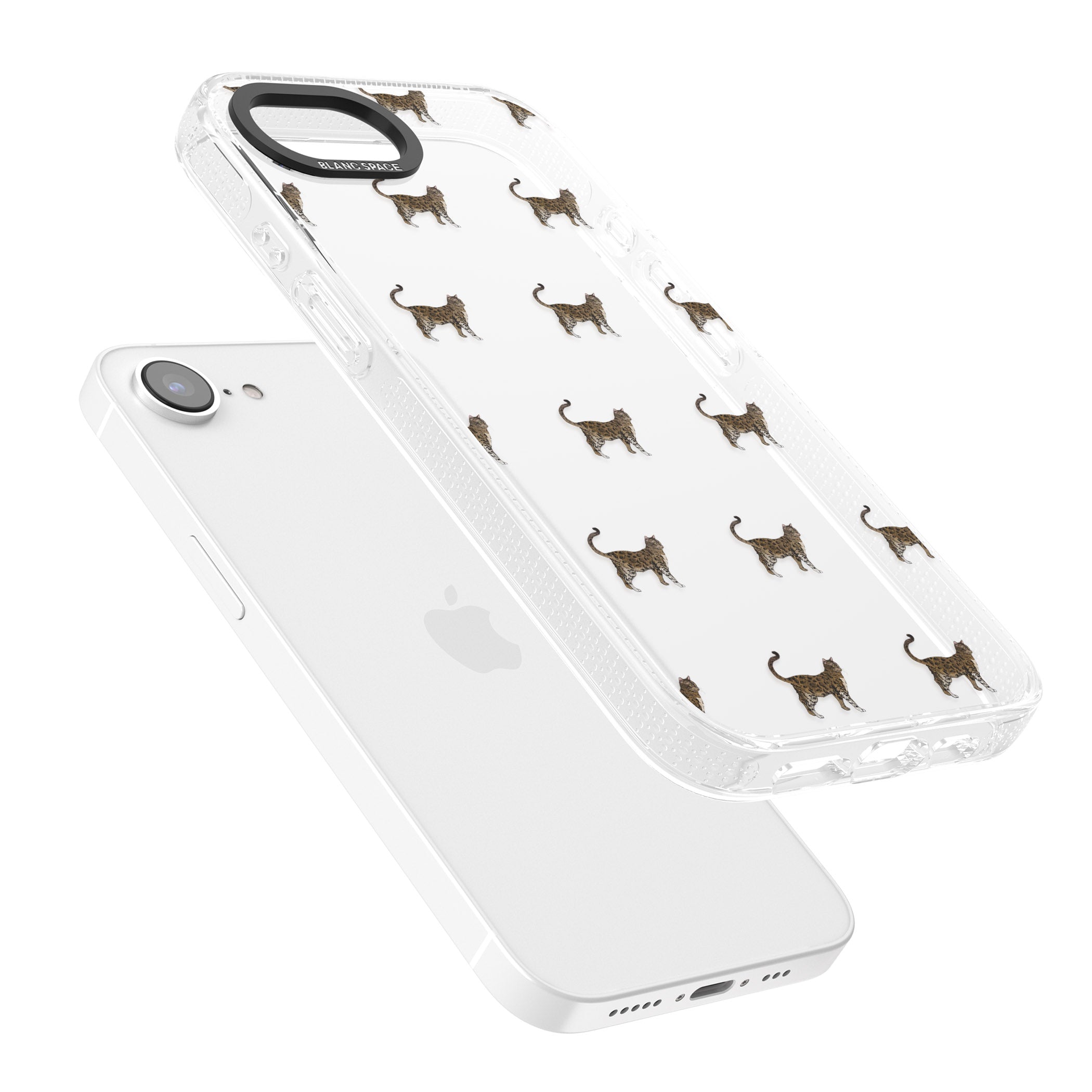 Bengal Cat Pattern iPhone 16e Clear Case Impact Air - Blanc Space