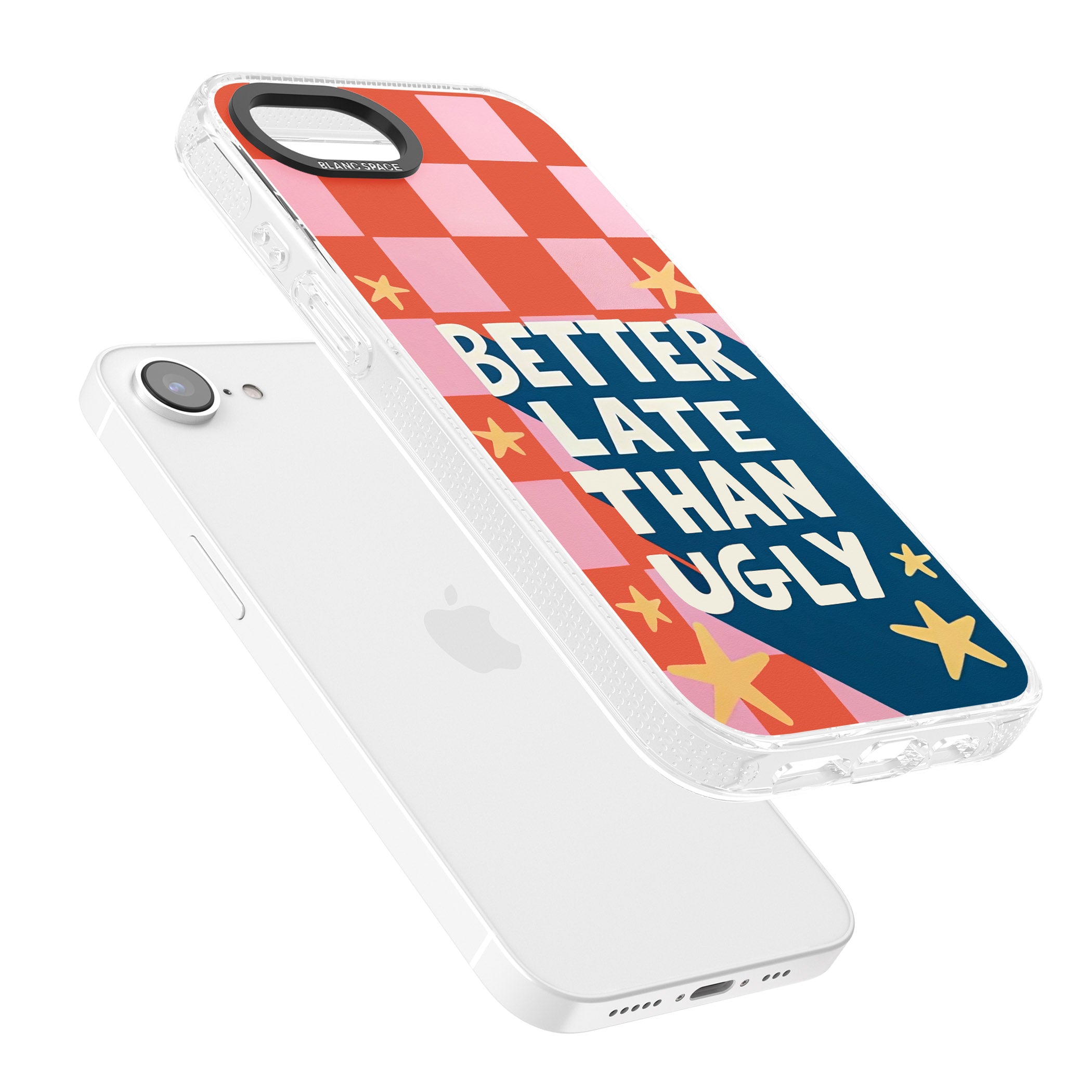 Better Late Than Ugly iPhone 16e Clear Case Impact Air - Blanc Space