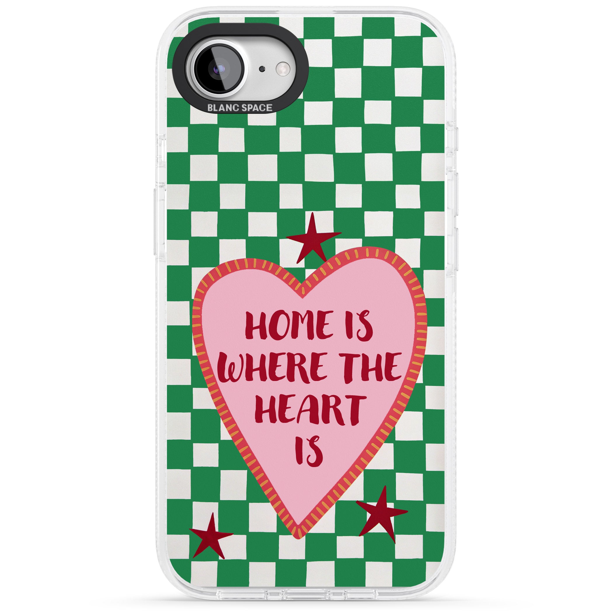 Home Is Where The Heart Is iPhone 16e Clear Case Impact Air - Blanc Space