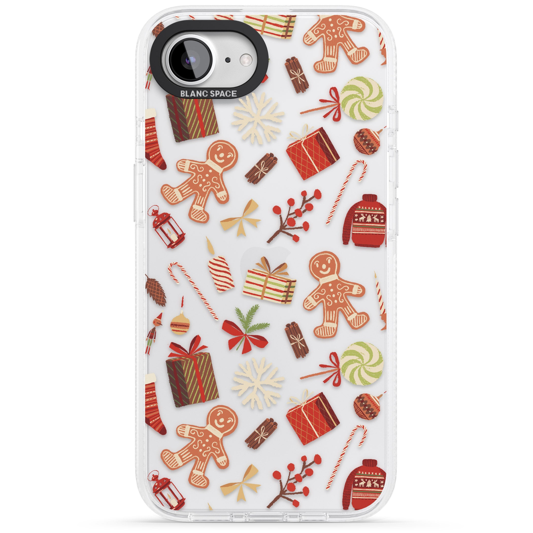 Christmas Assortments iPhone 16e Clear Case Impact Air - Blanc Space