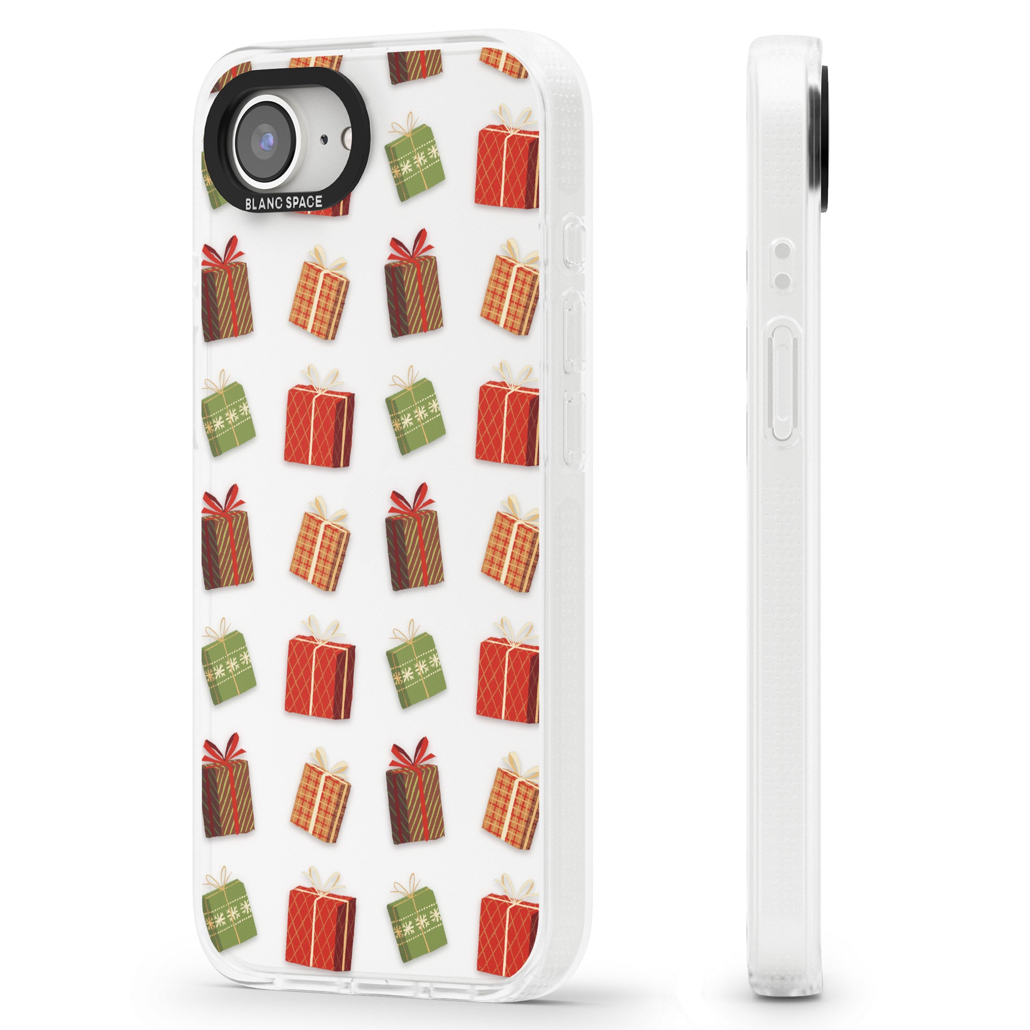 Christmas Presents Pattern iPhone 16e Clear Case Impact Air - Blanc Space
