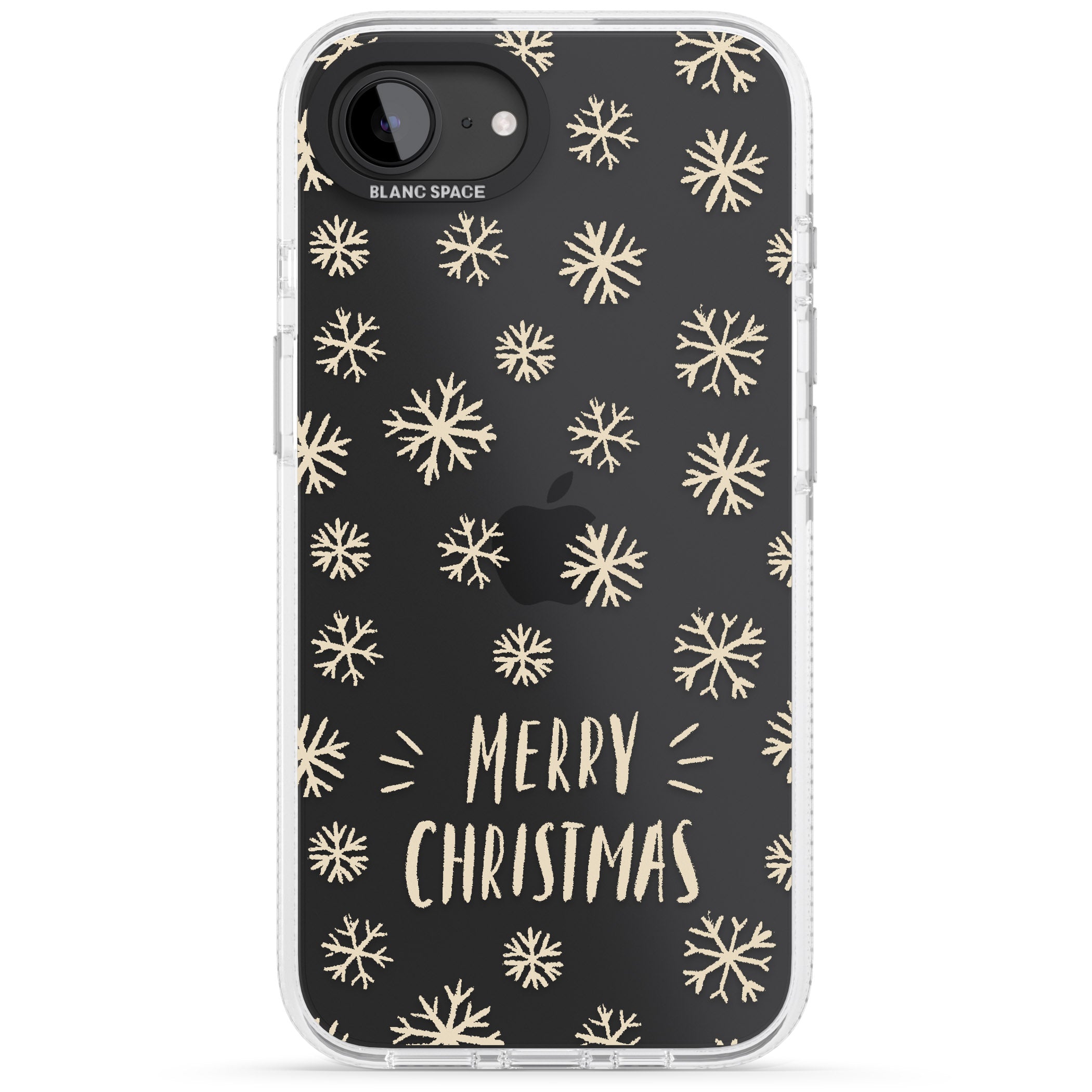 Christmas Snowflake Pattern iPhone 16e Clear Case Impact Air - Blanc Space